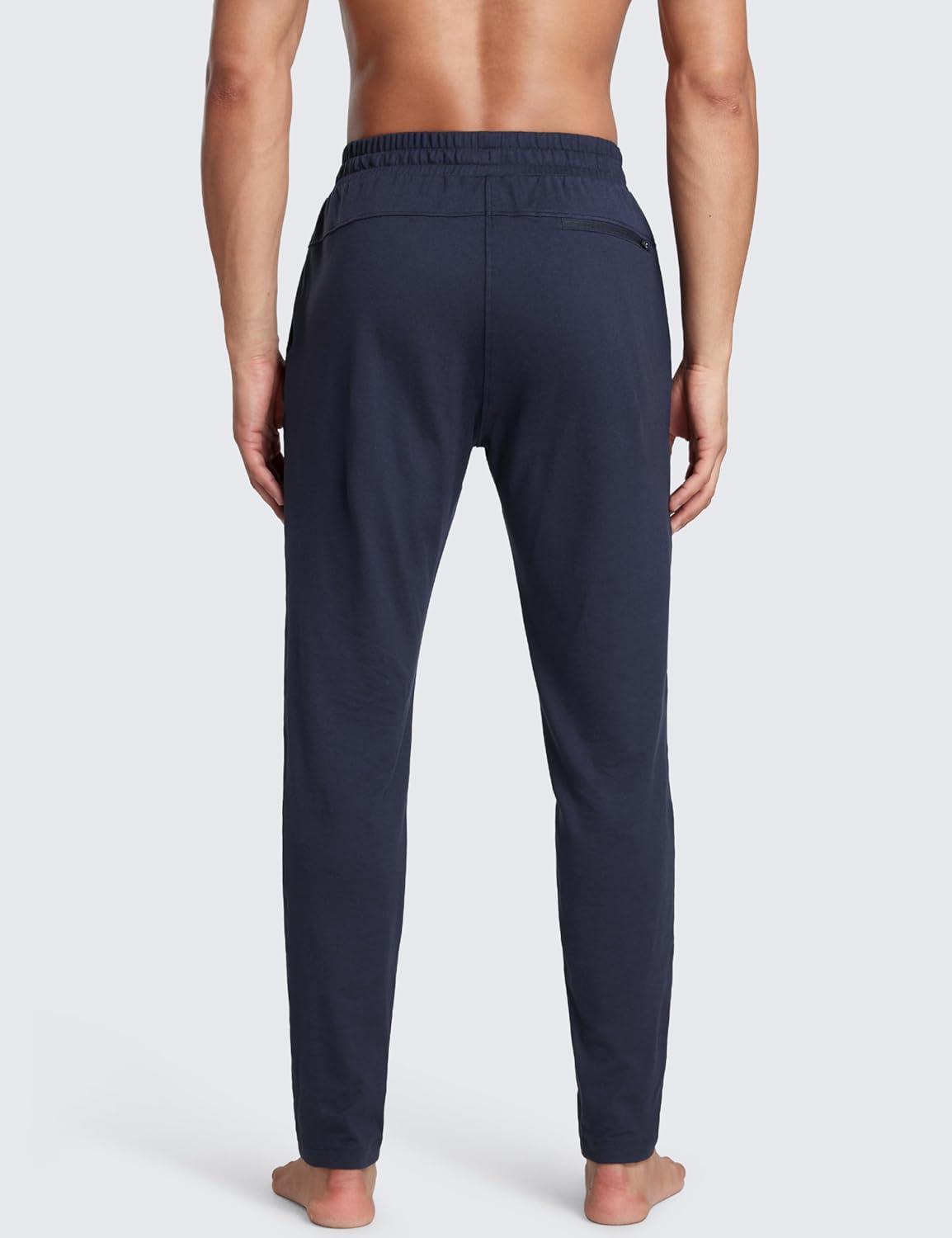 imageCRZ YOGA Cloud Jersey Lightweight Sweatpants for Men 30quot Workout Casual Lounge Open Bottom Pants with Zipper PocketsNavy