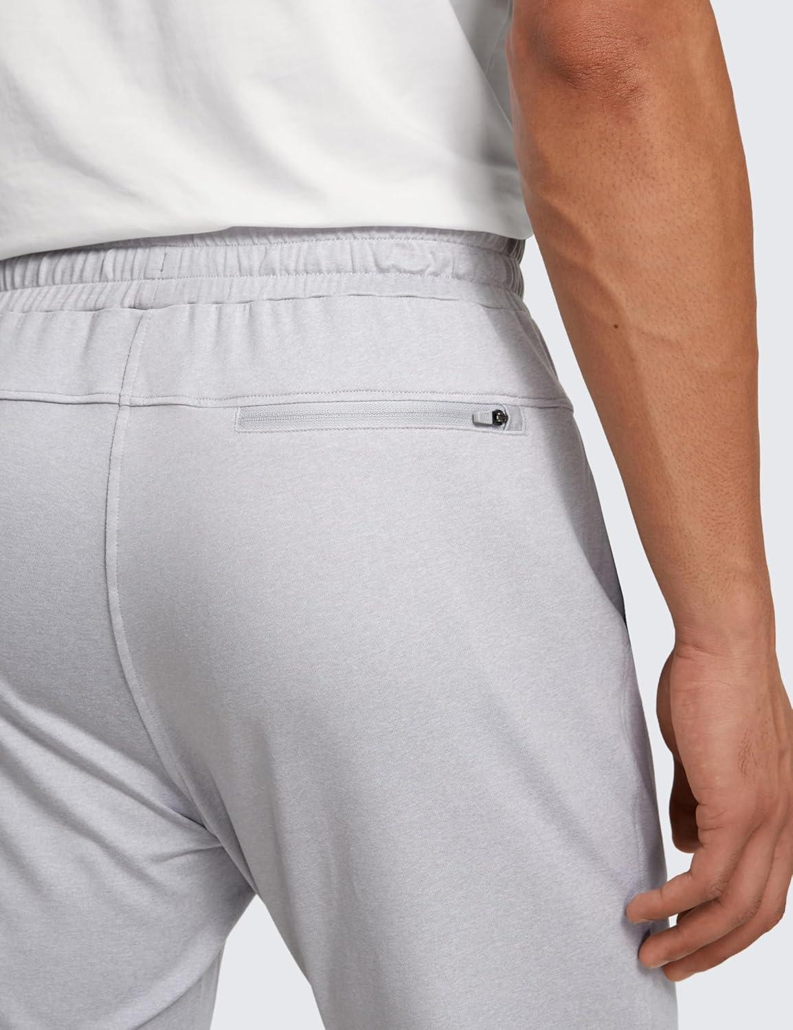 imageCRZ YOGA Cloud Jersey Lightweight Sweatpants for Men 30quot Workout Casual Lounge Open Bottom Pants with Zipper PocketsPlatinum Grey