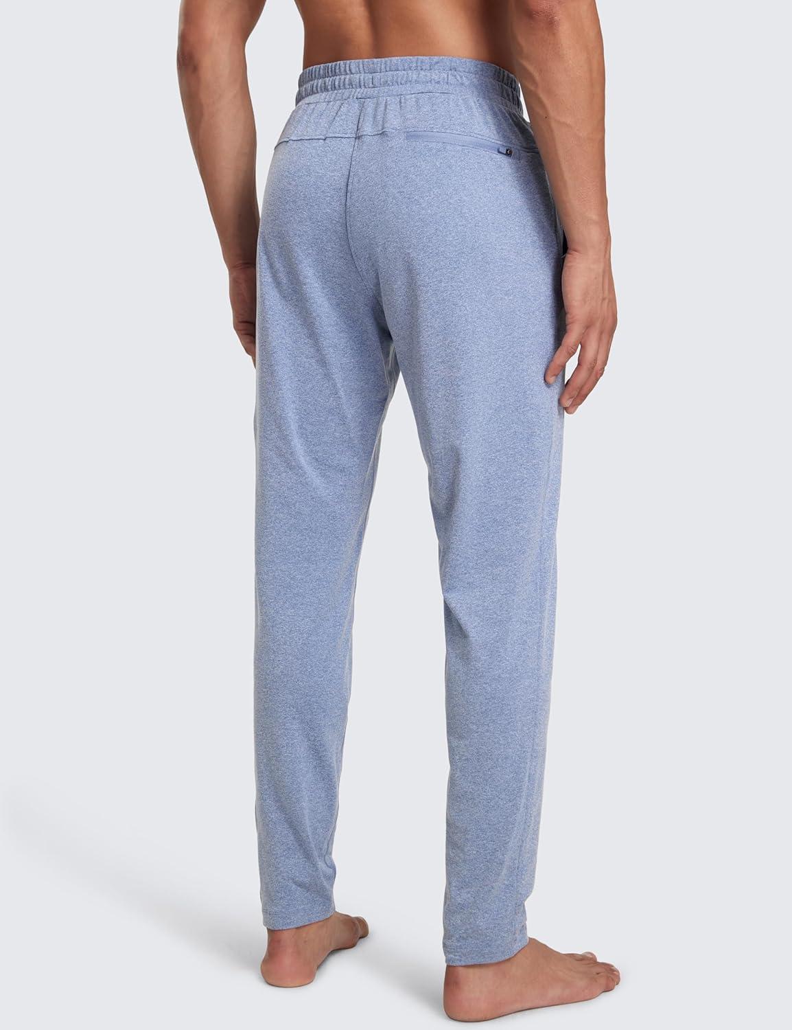 imageCRZ YOGA Cloud Jersey Lightweight Sweatpants for Men 30quot Workout Casual Lounge Open Bottom Pants with Zipper PocketsSlate Blue