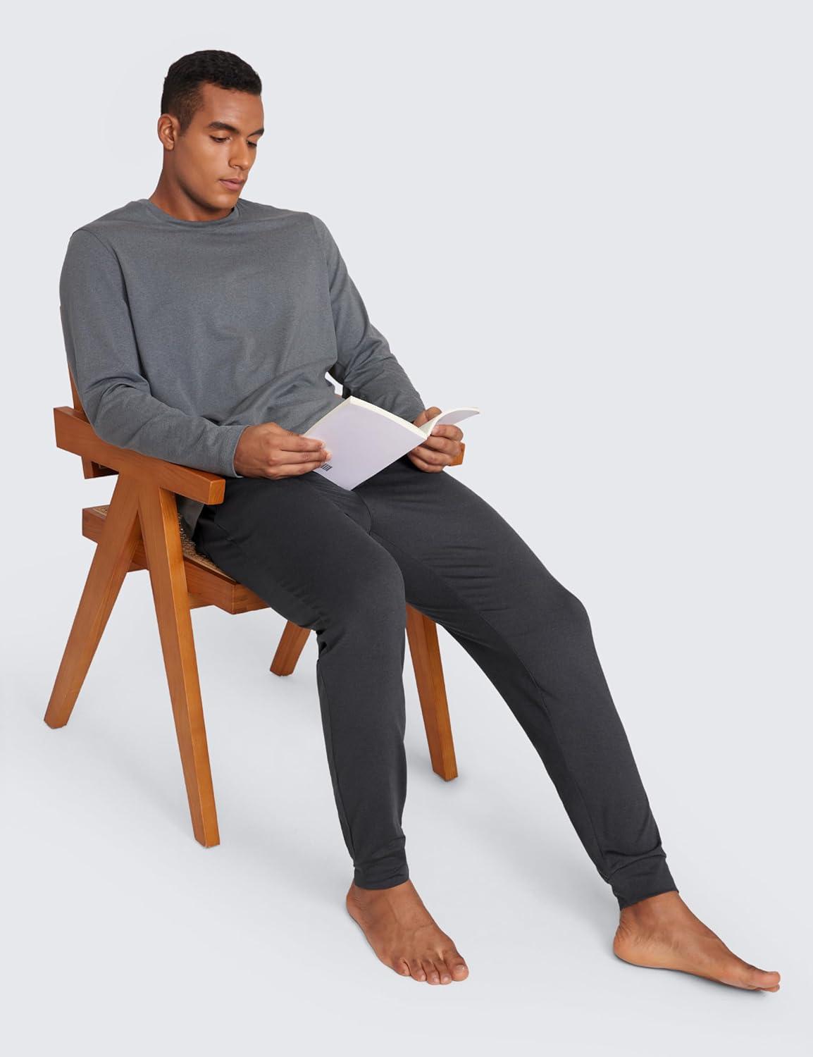 imageCRZ YOGA Cloud Jersey Lightweight Yoga Joggers for Men 29quot Breathable Casual Lounge Workout Soft Sweatpants with PocketsInk Gray