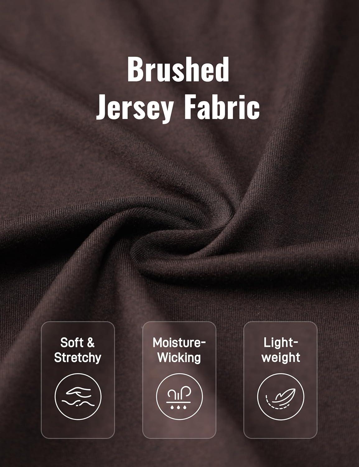 imageCRZ YOGA Cloud Jersey Long Sleeve Shirts for Men Crewneck Breathable Casual Workout TShirts Soft Basic TopsHot Fudge Brown