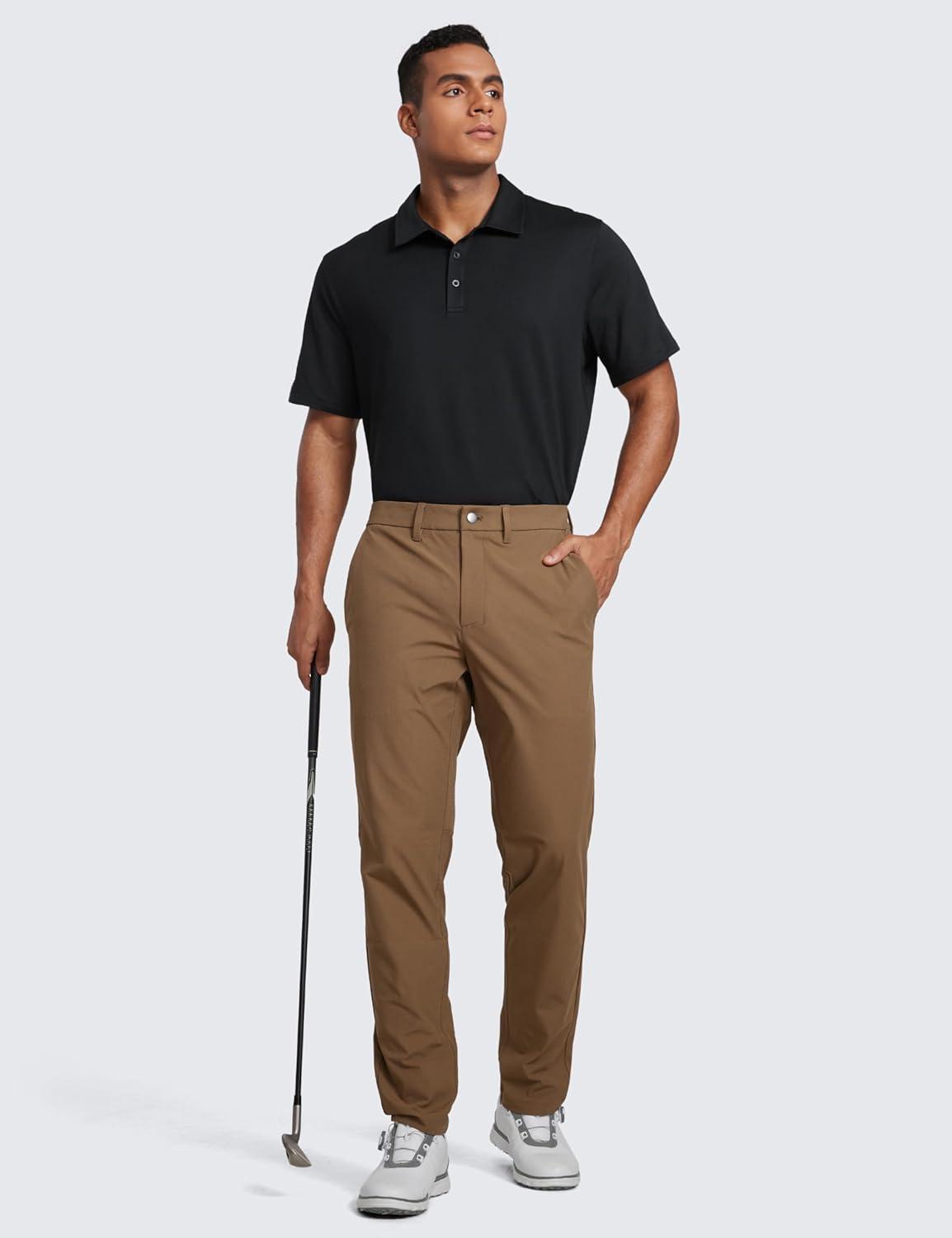 imageCRZ YOGA Cloud Jersey Polo Shirts for Men Midweight Golf Short Sleeve Tops Soft Athletic Casual TShirtsBlack