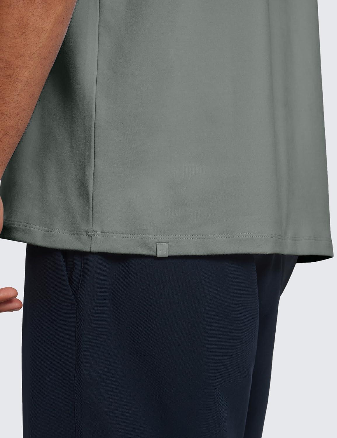 imageCRZ YOGA Cloud Jersey Polo Shirts for Men Midweight Golf Short Sleeve Tops Soft Athletic Casual TShirtsGrey Sage