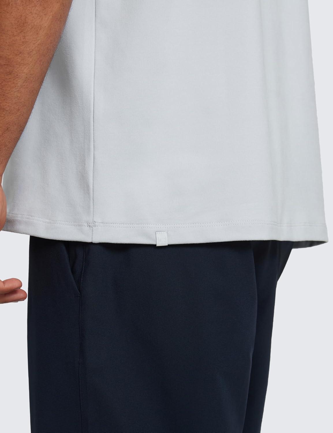 imageCRZ YOGA Cloud Jersey Polo Shirts for Men Midweight Golf Short Sleeve Tops Soft Athletic Casual TShirtsPlatinum Grey