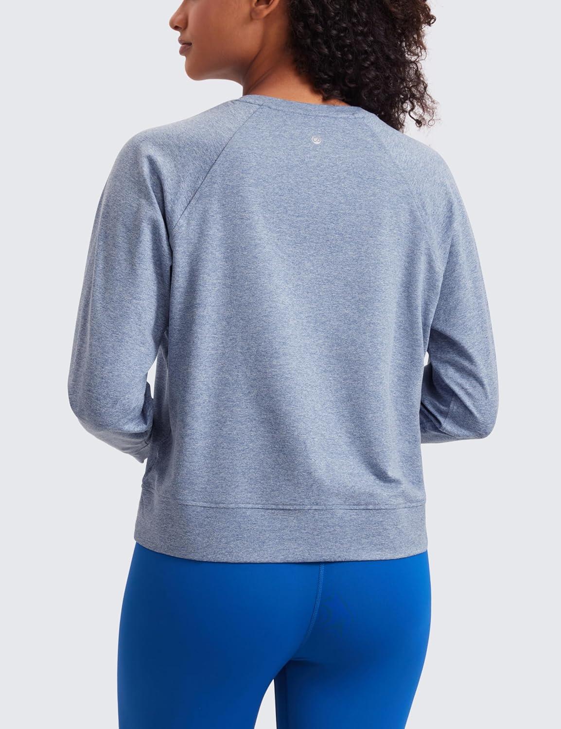 imageCRZ YOGA Cloud Jersey Pullover Sweatshirt for Women Long Sleeve Soft Casual Crewneck Tops Basic Workout Fall ShirtsSlate Blue