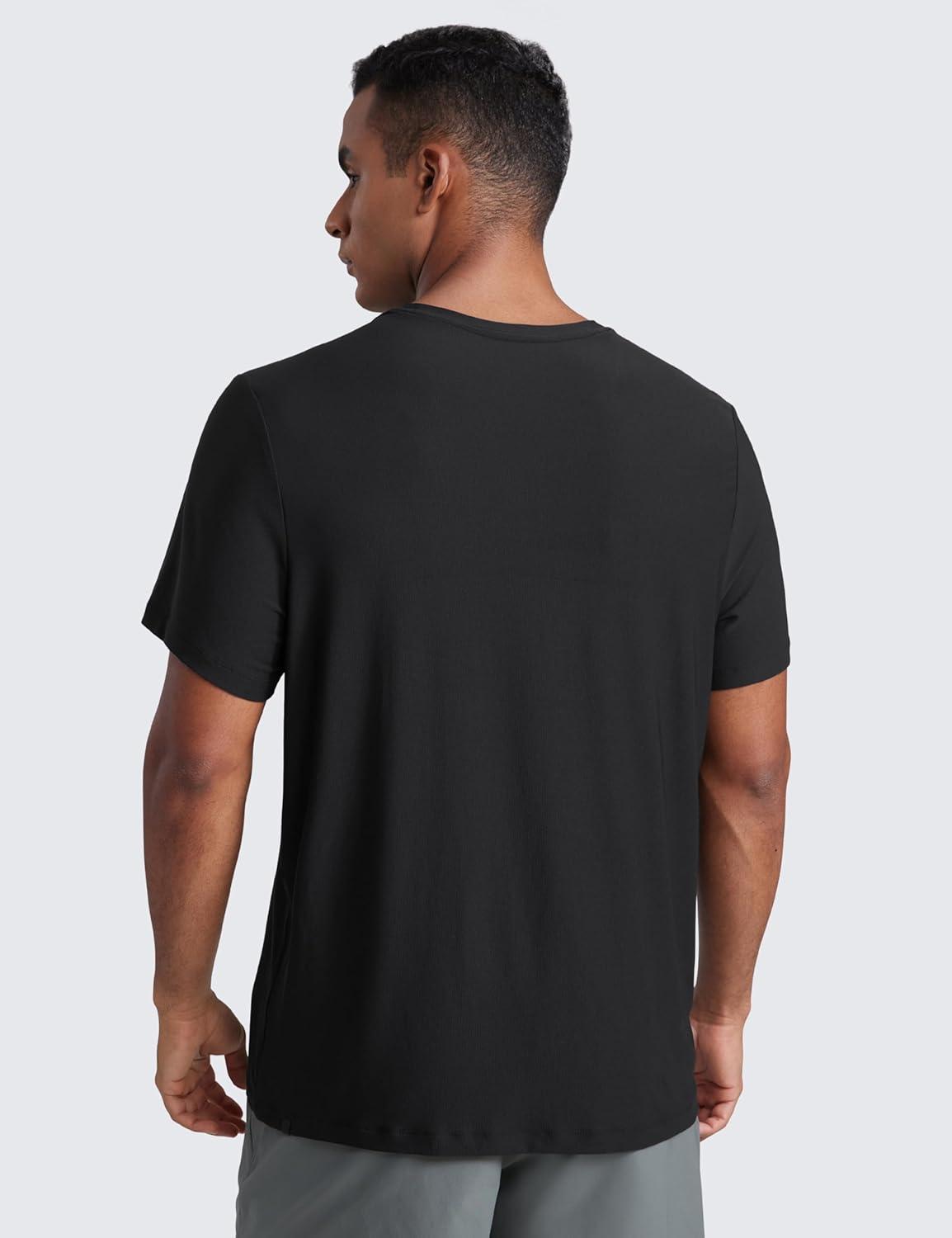 imageCRZ YOGA Cloudweight Crewneck Shirts for Men Comfy Lightweight Workout Casual Athletic Short Sleeve TShirtsBlack
