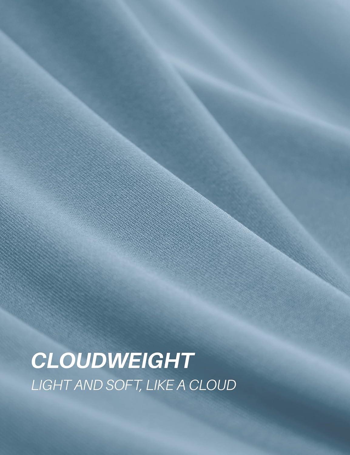 imageCRZ YOGA Cloudweight Crewneck Shirts for Men Comfy Lightweight Workout Casual Athletic Short Sleeve TShirtsLight Grayish Blue