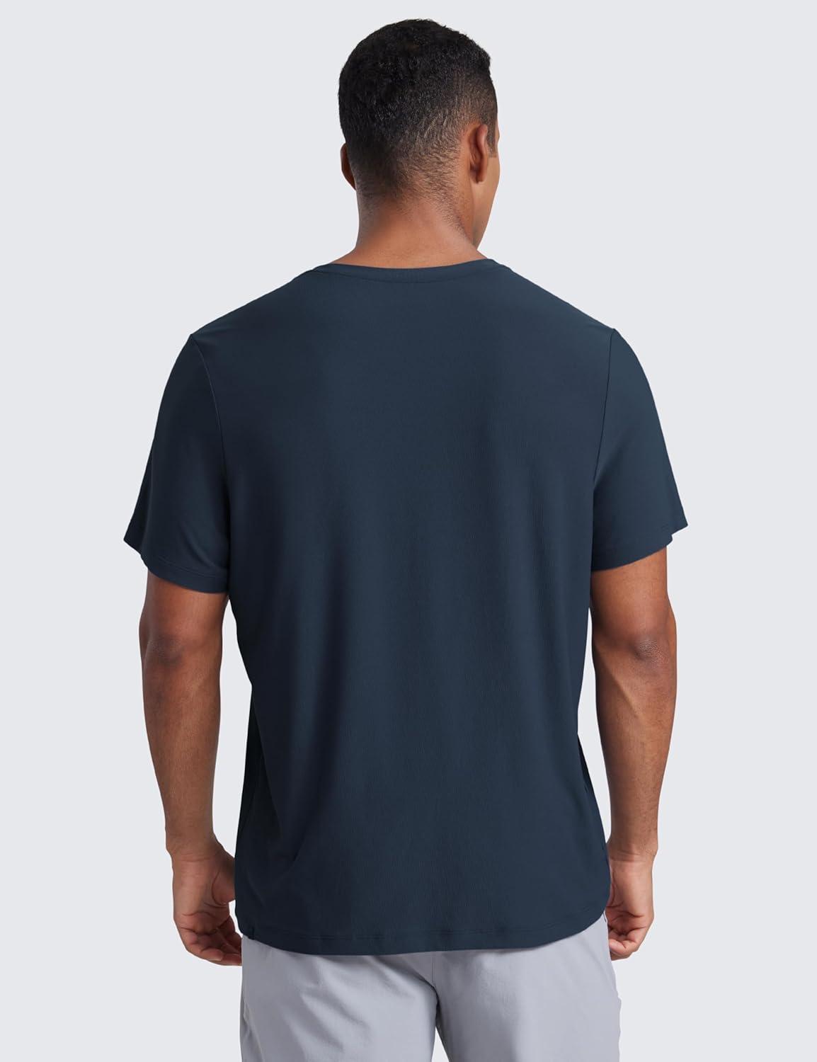 imageCRZ YOGA Cloudweight Crewneck Shirts for Men Comfy Lightweight Workout Casual Athletic Short Sleeve TShirtsTrue Navy