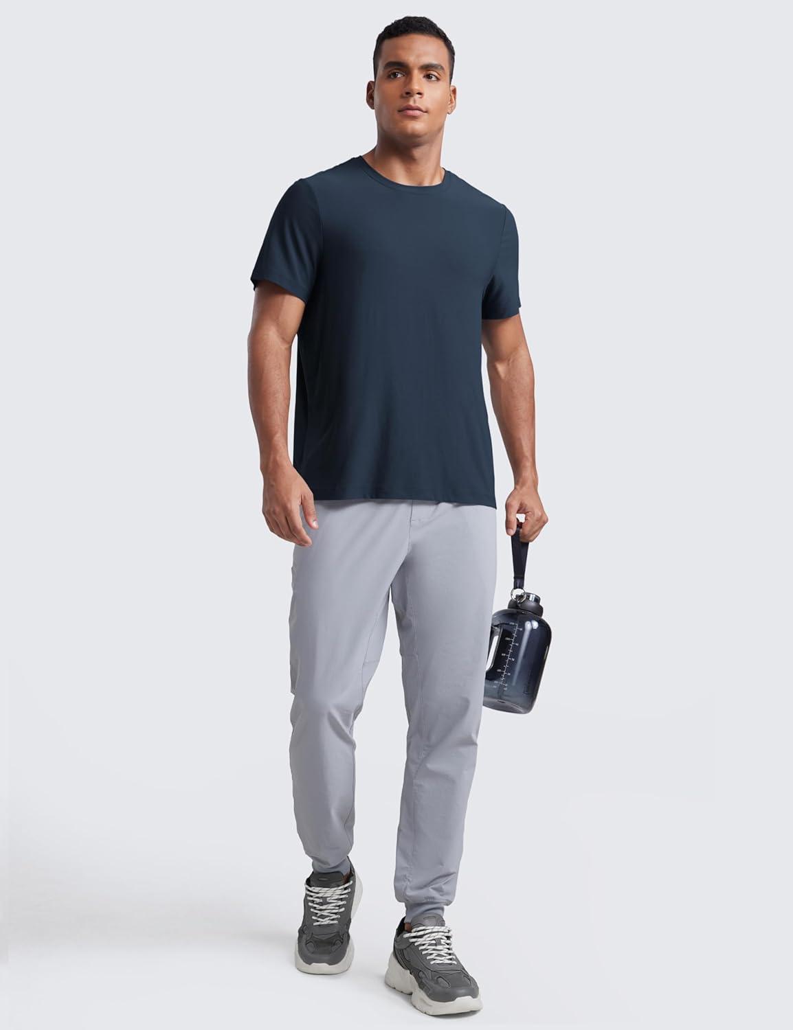 imageCRZ YOGA Cloudweight Crewneck Shirts for Men Comfy Lightweight Workout Casual Athletic Short Sleeve TShirtsTrue Navy