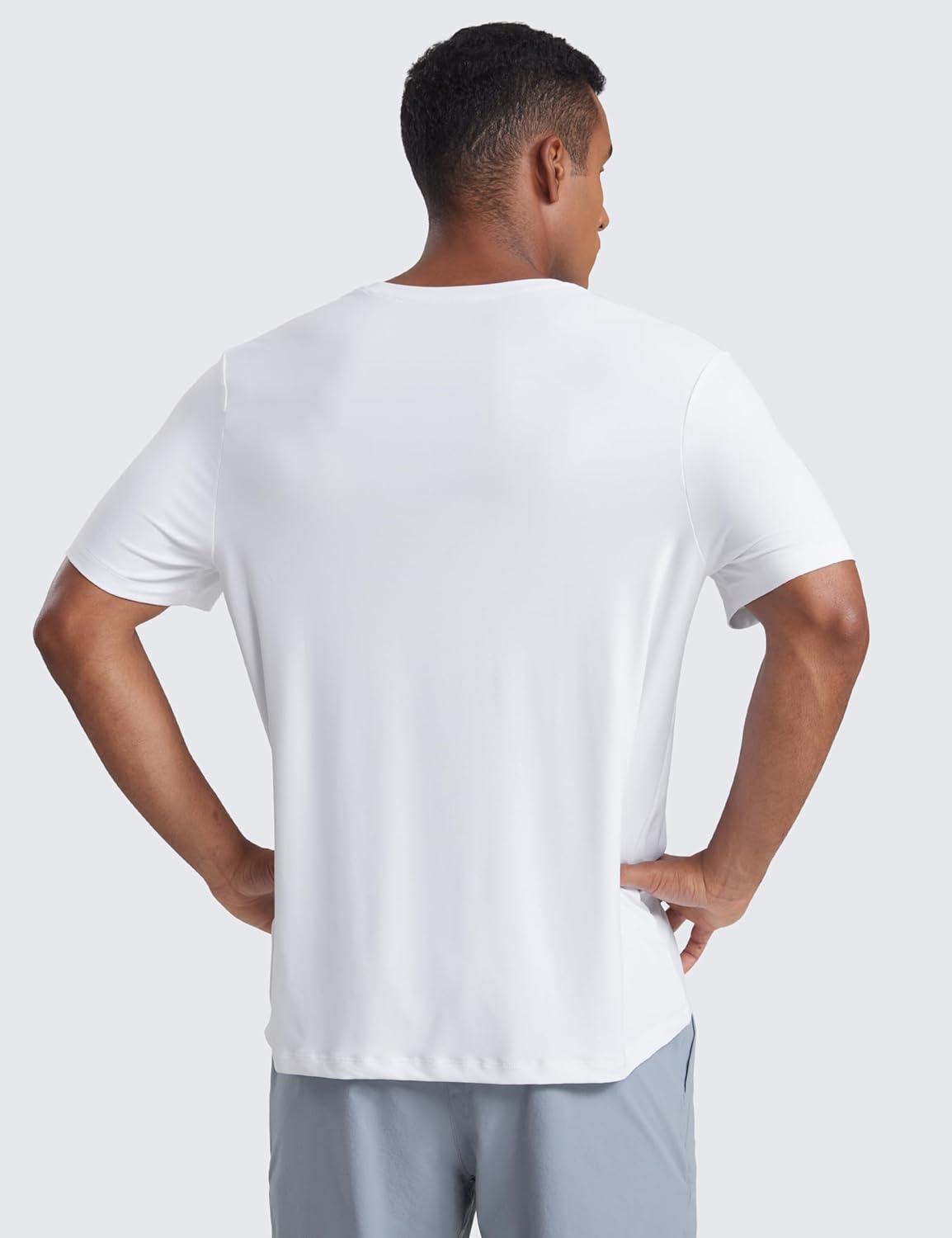 imageCRZ YOGA Cloudweight Crewneck Shirts for Men Comfy Lightweight Workout Casual Athletic Short Sleeve TShirtsWhite