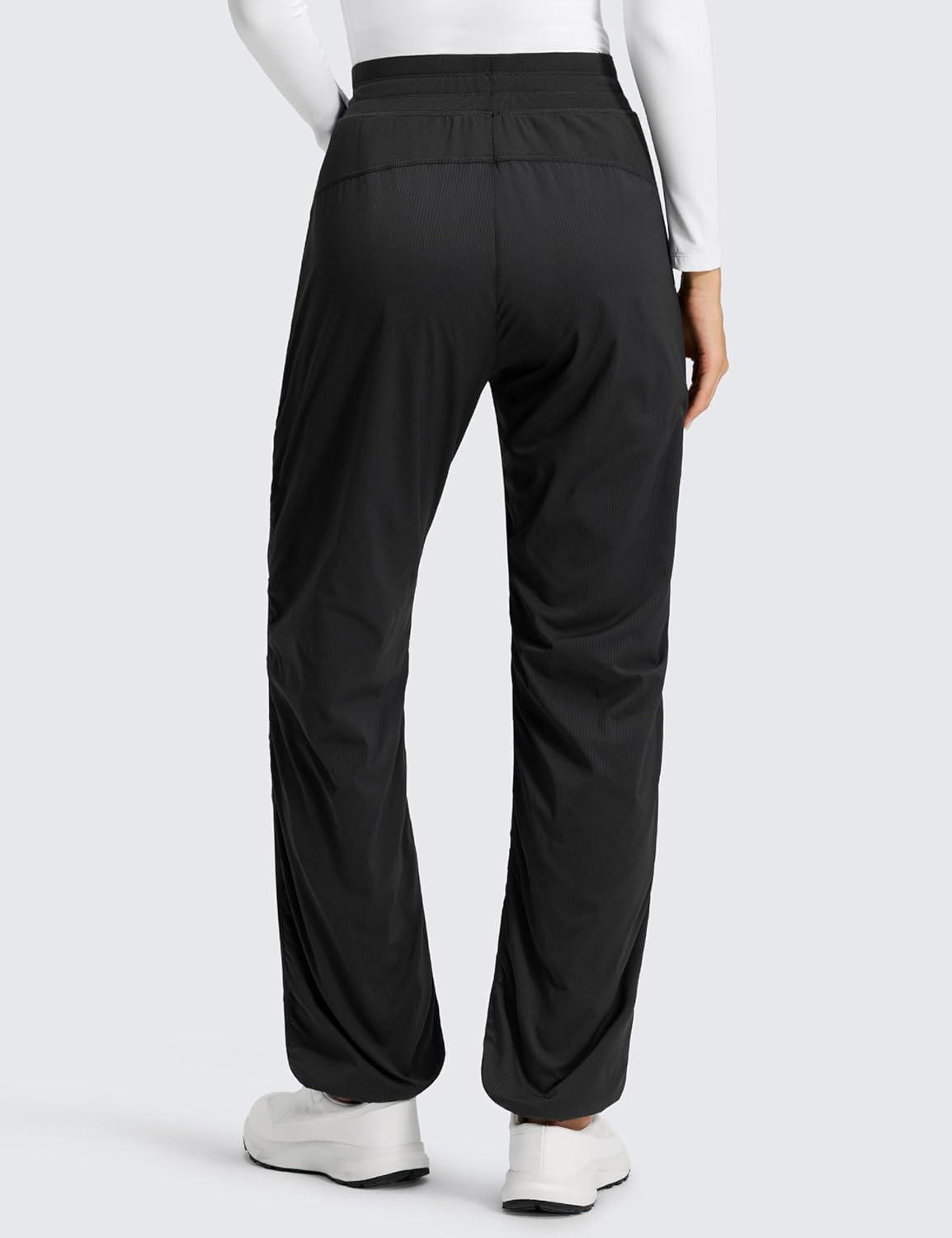 imageCRZ YOGA Fleece Lined Athletic Pants for Women 30quot Water Resistance Thermal Casual Work Winter Outdoor Joggers WarmBlack