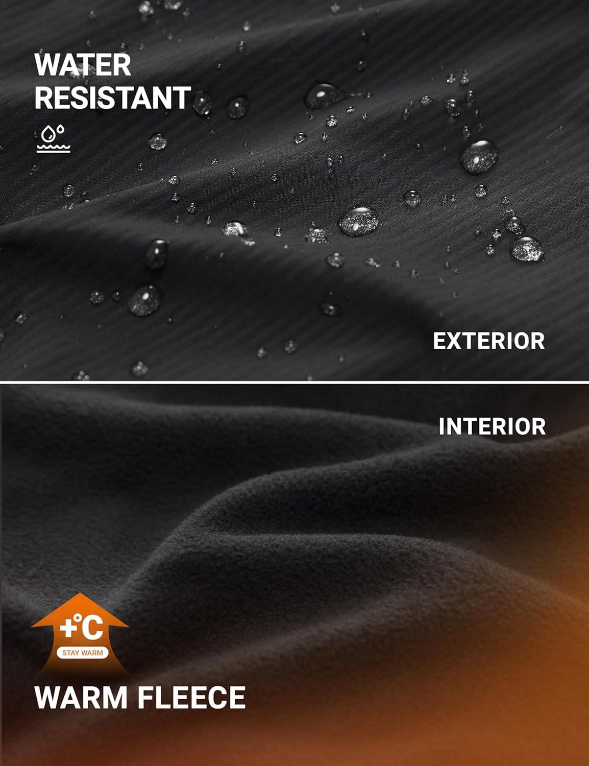 imageCRZ YOGA Fleece Lined Athletic Pants for Women 30quot Water Resistance Thermal Casual Work Winter Outdoor Joggers WarmBlack