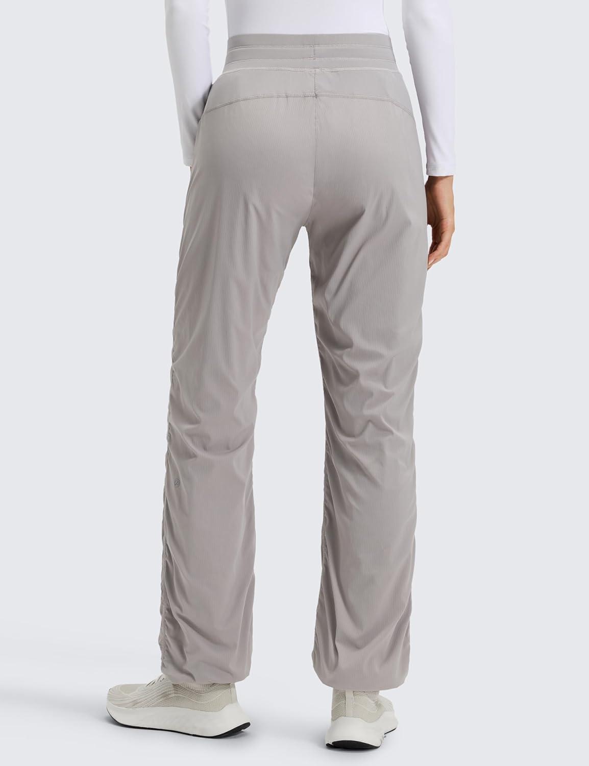 imageCRZ YOGA Fleece Lined Athletic Pants for Women 30quot Water Resistance Thermal Casual Work Winter Outdoor Joggers WarmDark Chrome