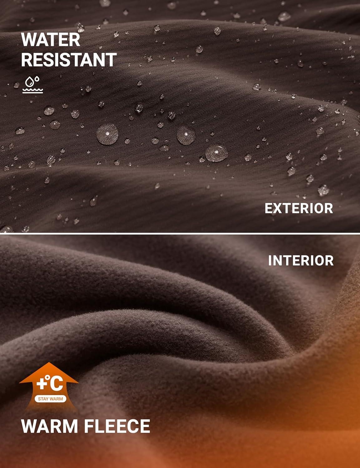 imageCRZ YOGA Fleece Lined Athletic Pants for Women 30quot Water Resistance Thermal Casual Work Winter Outdoor Joggers WarmHot Fudge Brown