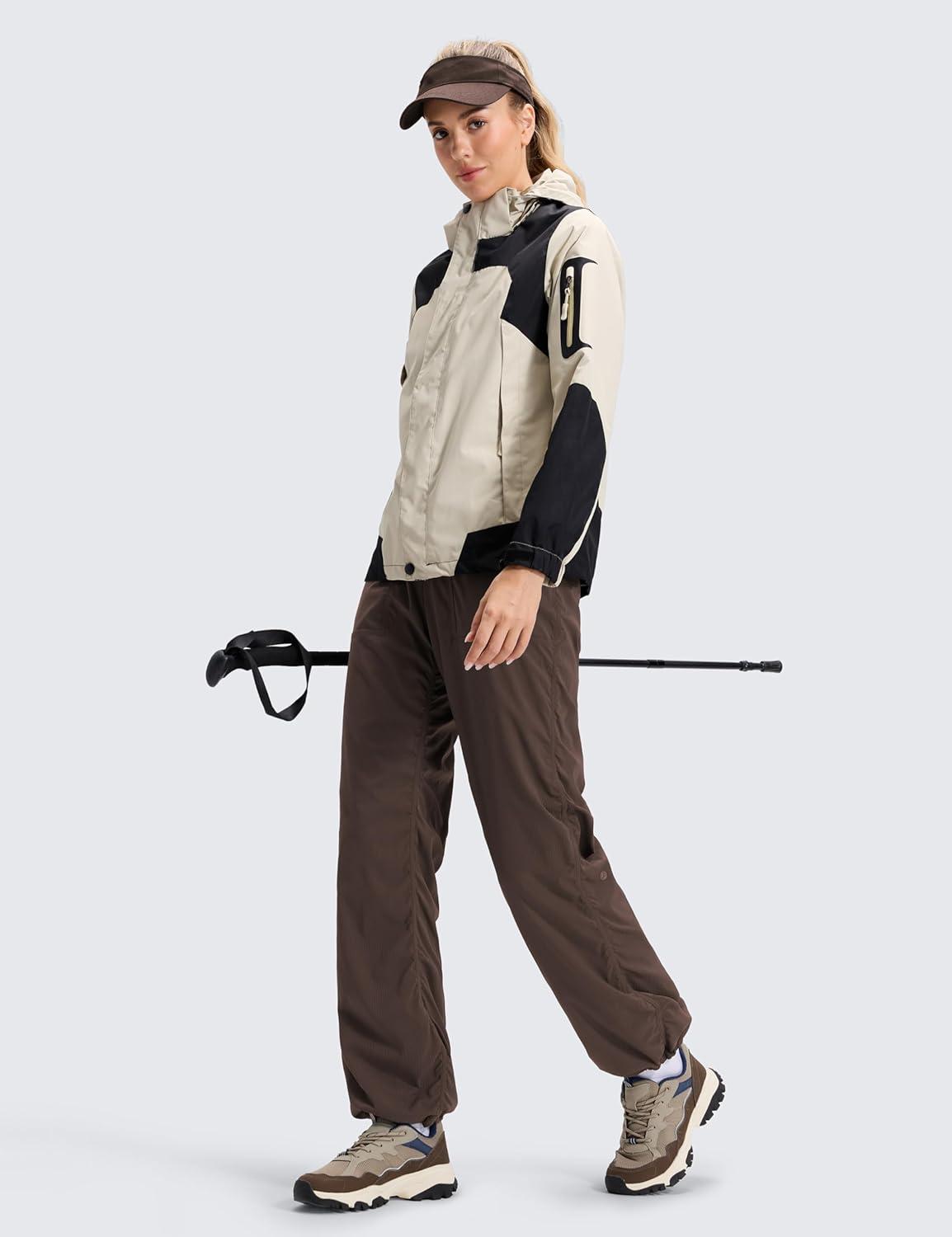 imageCRZ YOGA Fleece Lined Athletic Pants for Women 30quot Water Resistance Thermal Casual Work Winter Outdoor Joggers WarmHot Fudge Brown