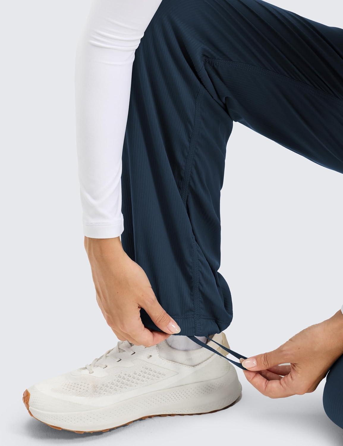 imageCRZ YOGA Fleece Lined Athletic Pants for Women 30quot Water Resistance Thermal Casual Work Winter Outdoor Joggers WarmInk Blue