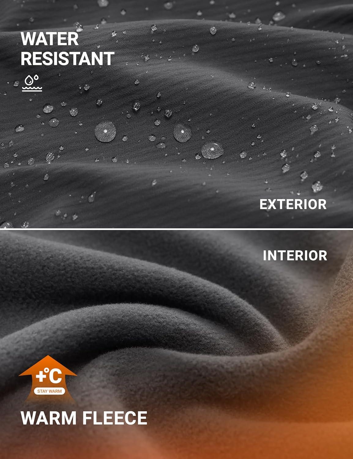 imageCRZ YOGA Fleece Lined Athletic Pants for Women 30quot Water Resistance Thermal Casual Work Winter Outdoor Joggers WarmInk Gray