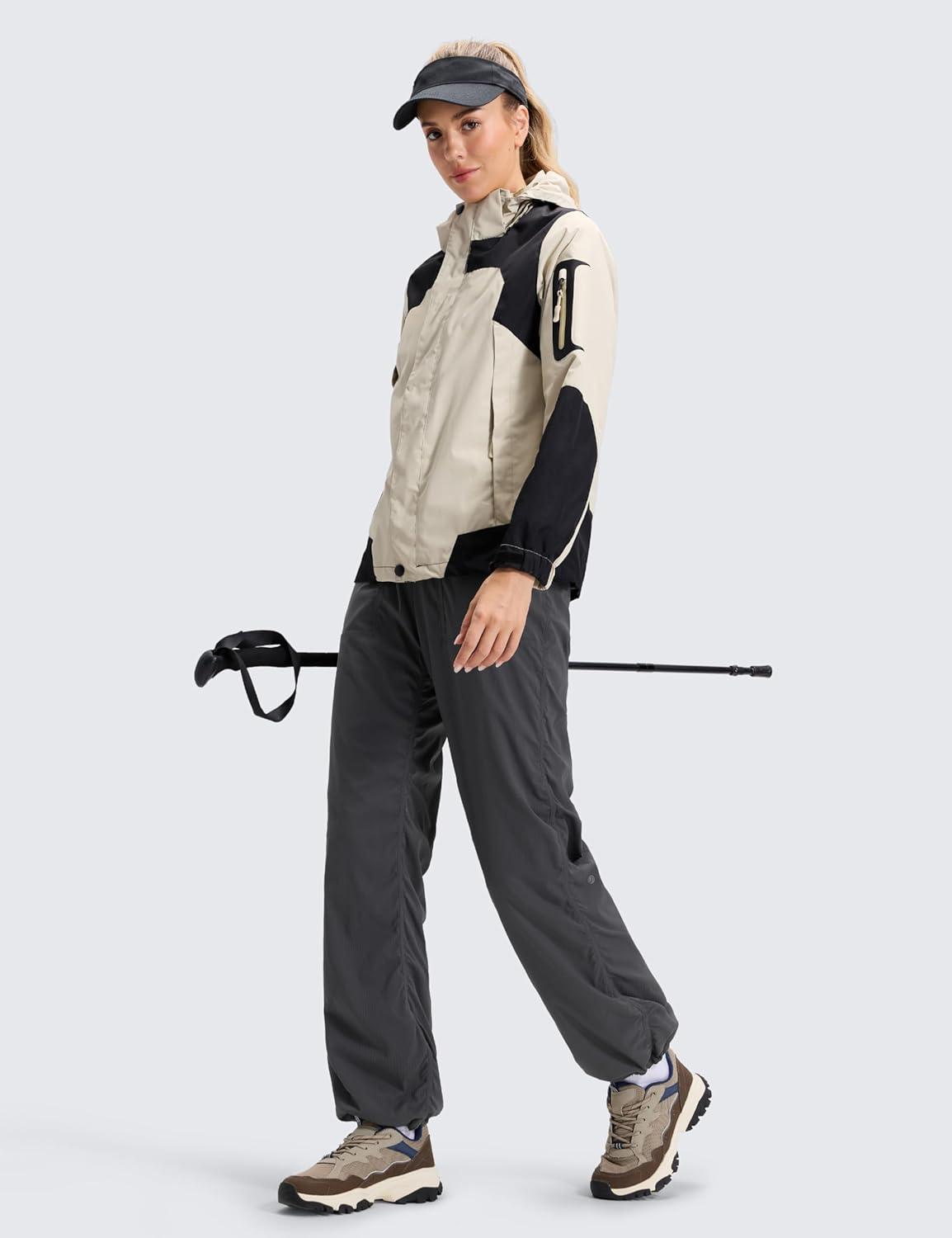 imageCRZ YOGA Fleece Lined Athletic Pants for Women 30quot Water Resistance Thermal Casual Work Winter Outdoor Joggers WarmInk Gray