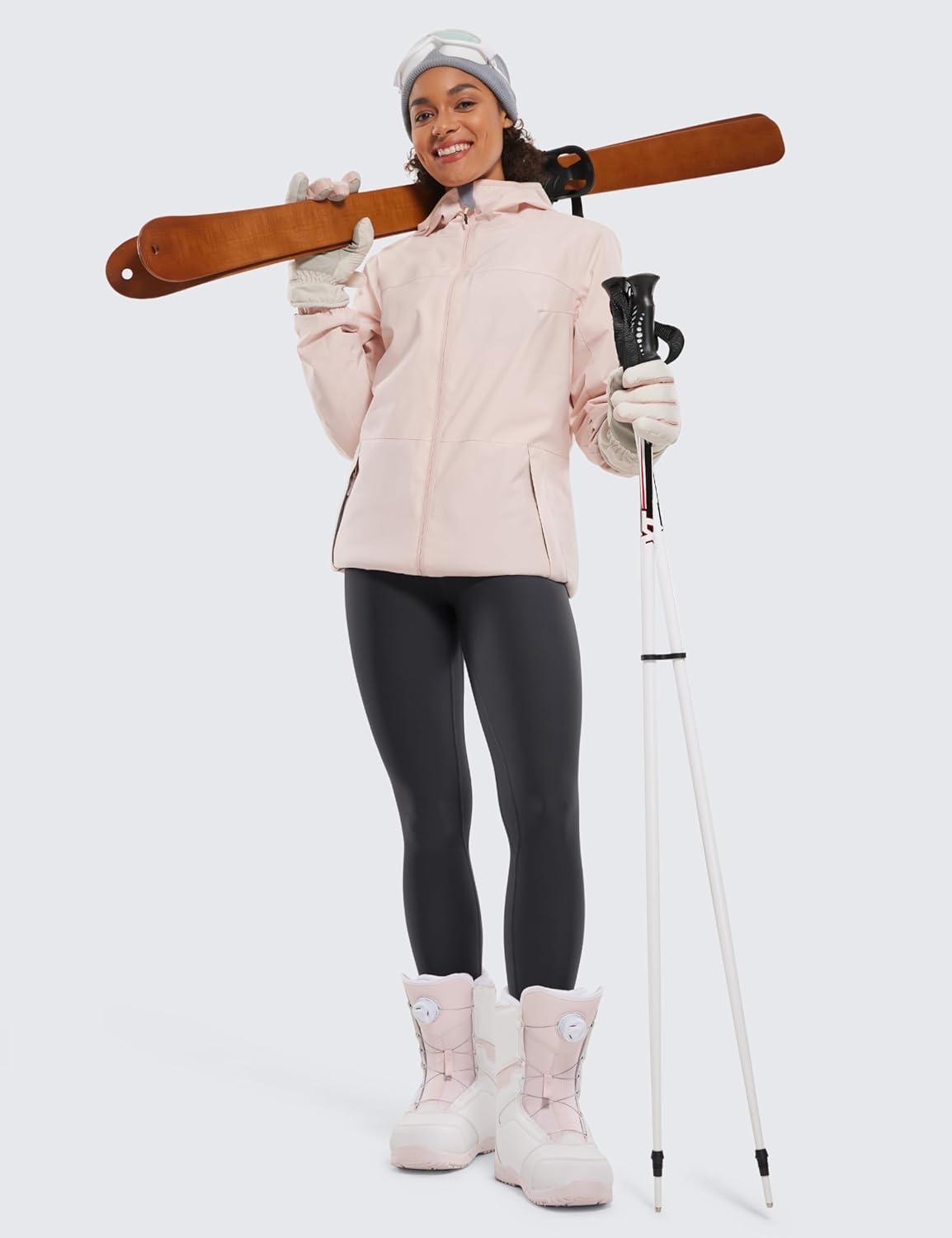 imageCRZ YOGA Fleece Lined Leggings 25 Thermal Casual Lounge Workout Womens Yoga High Waisted Pants Winter WarmMysterious Grey