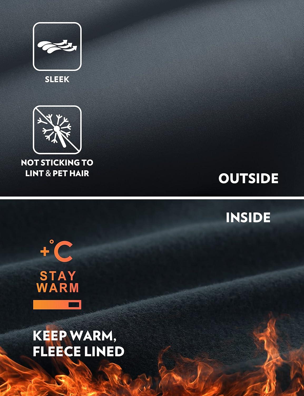 imageCRZ YOGA Fleece Lined Leggings 28 Thermal Casual Lounge Workout Yoga Womens Full Length Pants Winter WarmTrue Navy