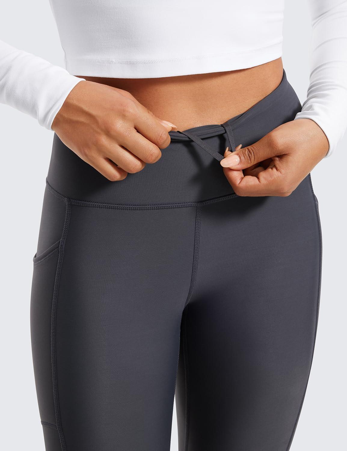 imageCRZ YOGA Fleece Lined Leggings Pockets 25 Thermal High Waisted Casual Lounge Workout Womens Yoga Pants Winter WarmMysterious Grey