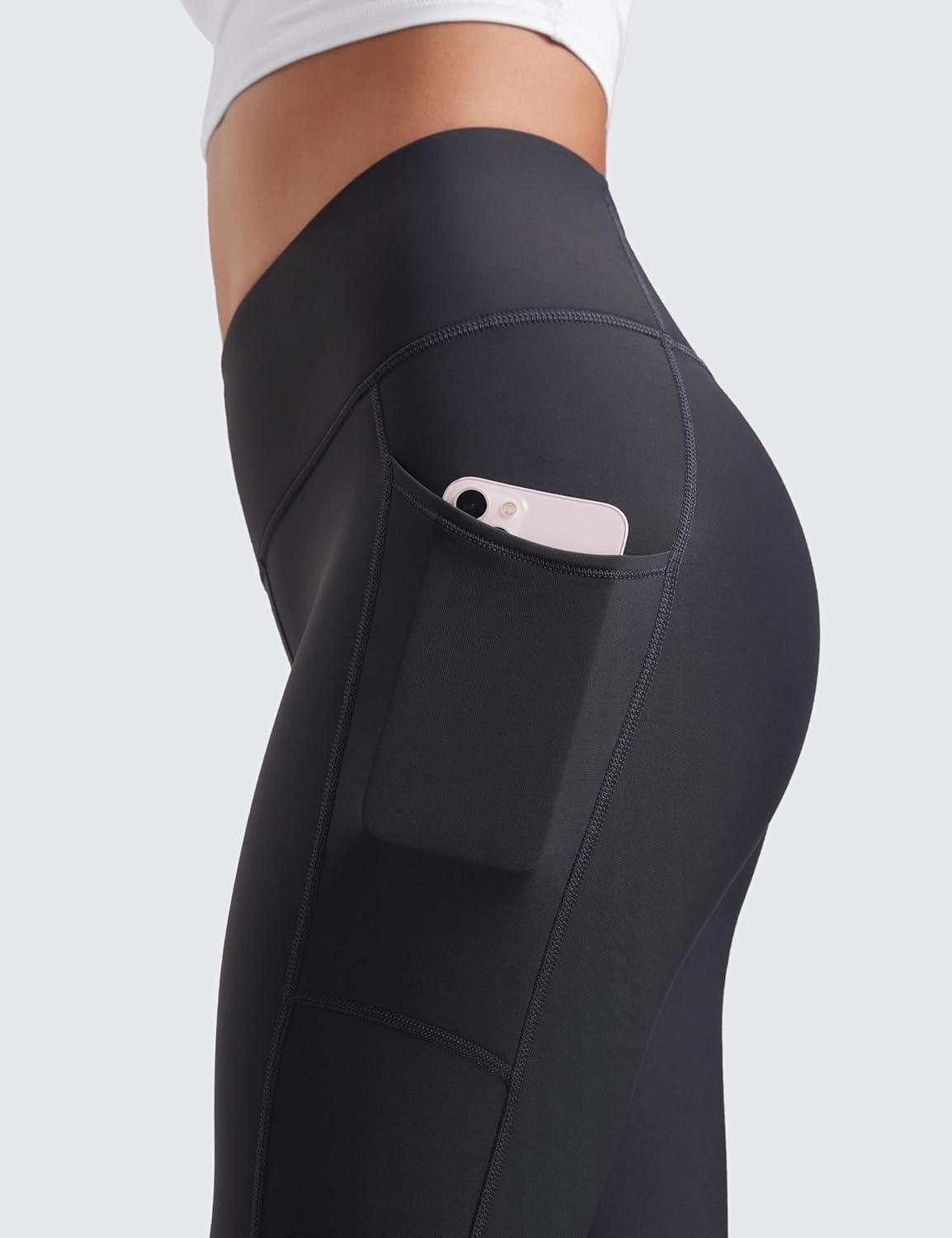 imageCRZ YOGA Fleece Lined Leggings Pockets 25 Thermal High Waisted Casual Lounge Workout Womens Yoga Pants Winter WarmMysterious Grey