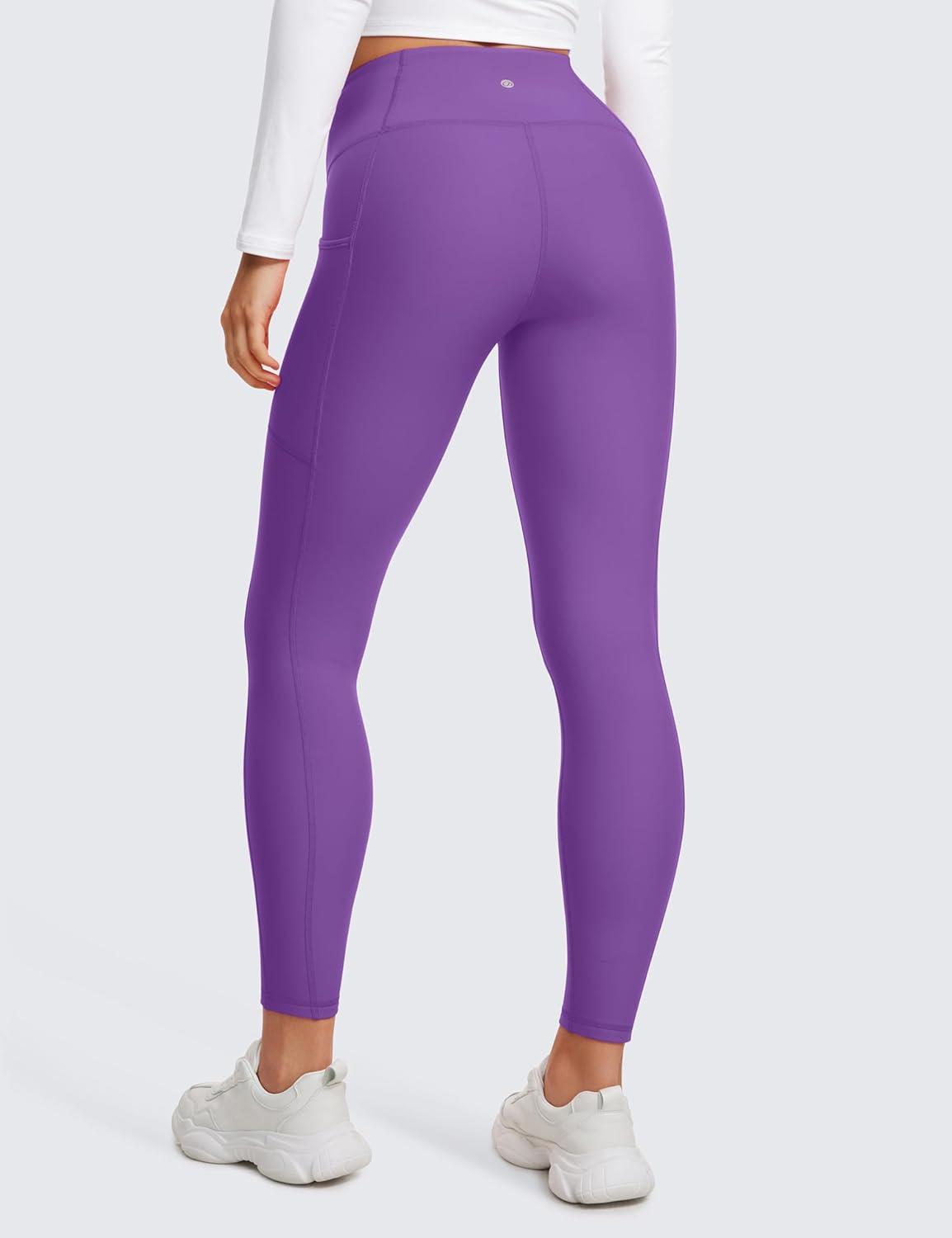 imageCRZ YOGA Fleece Lined Leggings Pockets 25 Thermal High Waisted Casual Lounge Workout Womens Yoga Pants Winter WarmRoyal Lilac