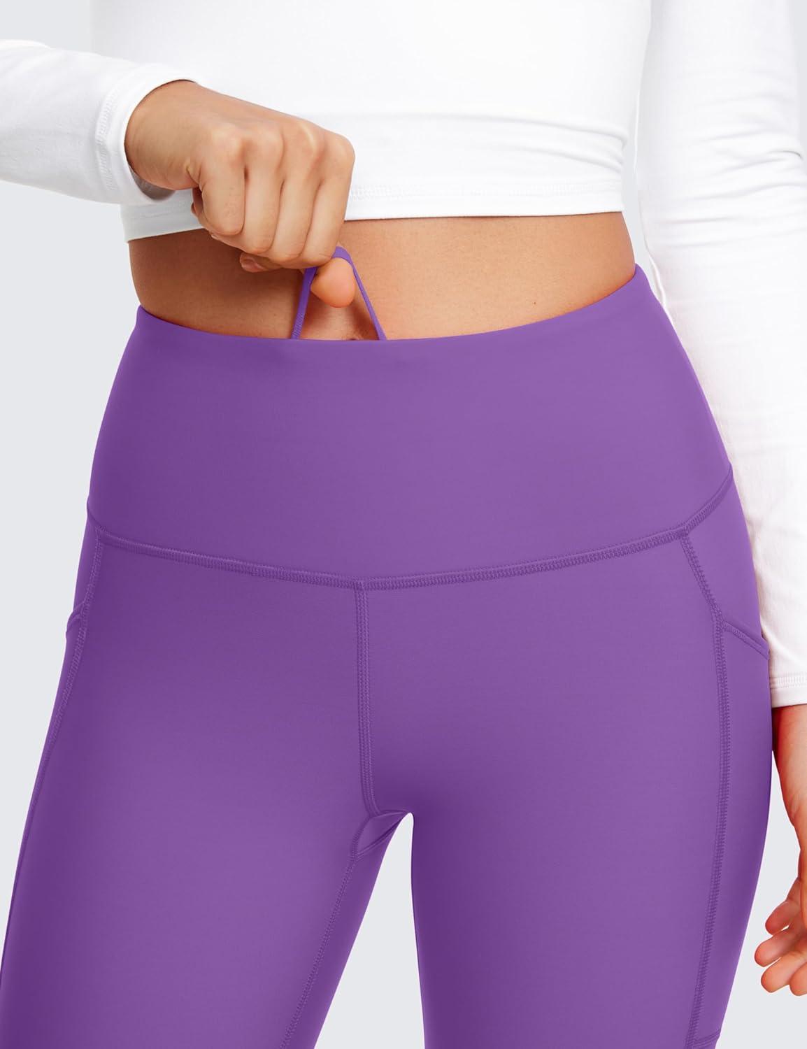 imageCRZ YOGA Fleece Lined Leggings Pockets 25 Thermal High Waisted Casual Lounge Workout Womens Yoga Pants Winter WarmRoyal Lilac