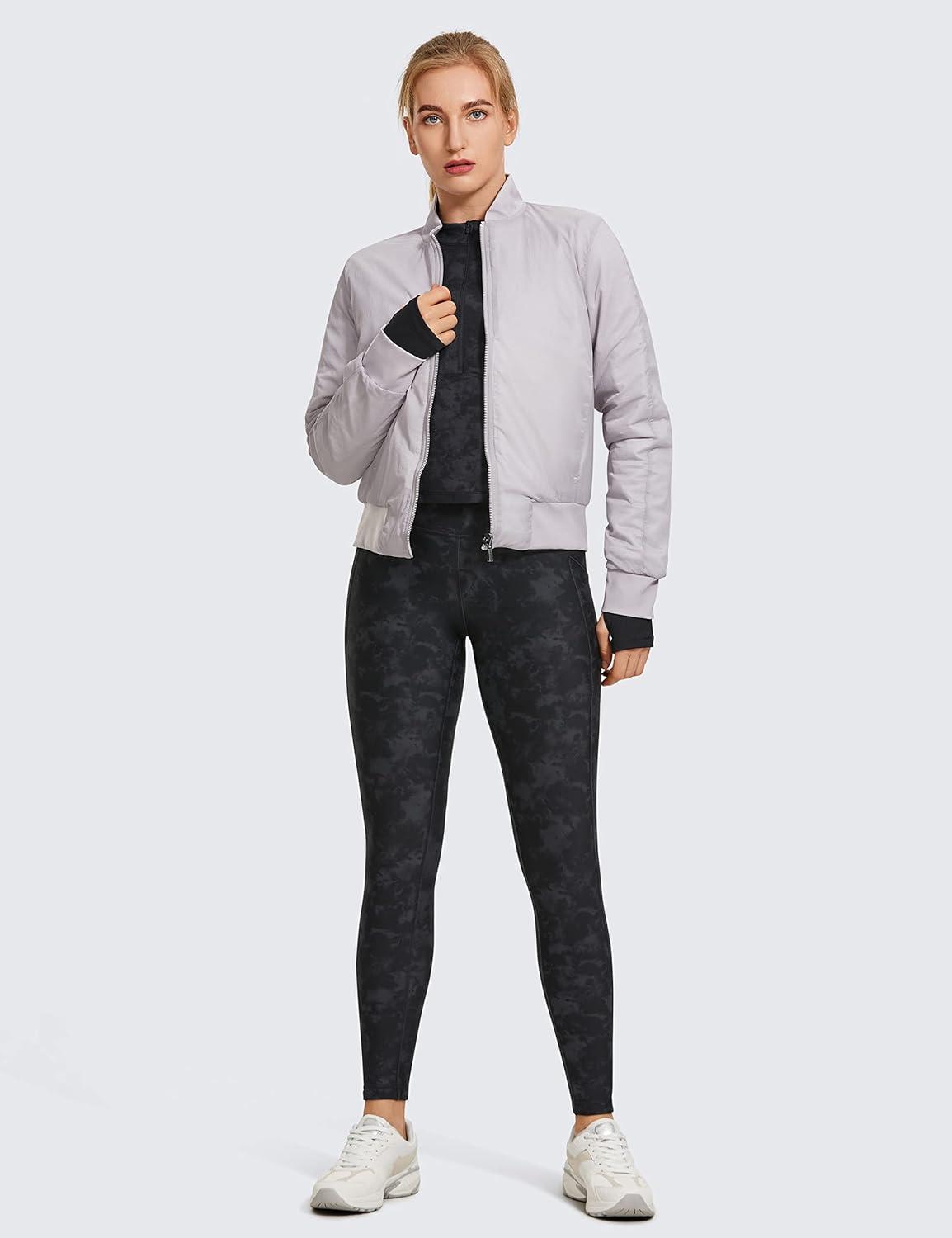 imageCRZ YOGA Fleece Lined Leggings Pockets 25 Thermal High Waisted Casual Lounge Workout Womens Yoga Pants Winter WarmTie Dye Smoke Ink