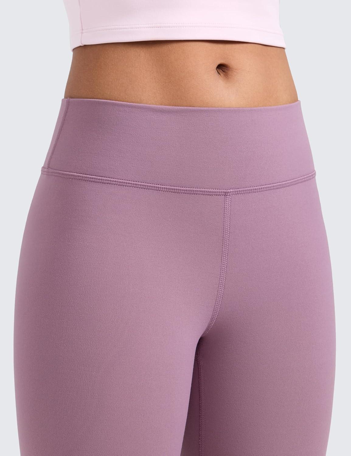 imageCRZ YOGA Girls Fleece Lined Full Length Leggings Matte Casual Athletic Thermal High Waist Pants Winter Warm Kids TeenLight Lavender