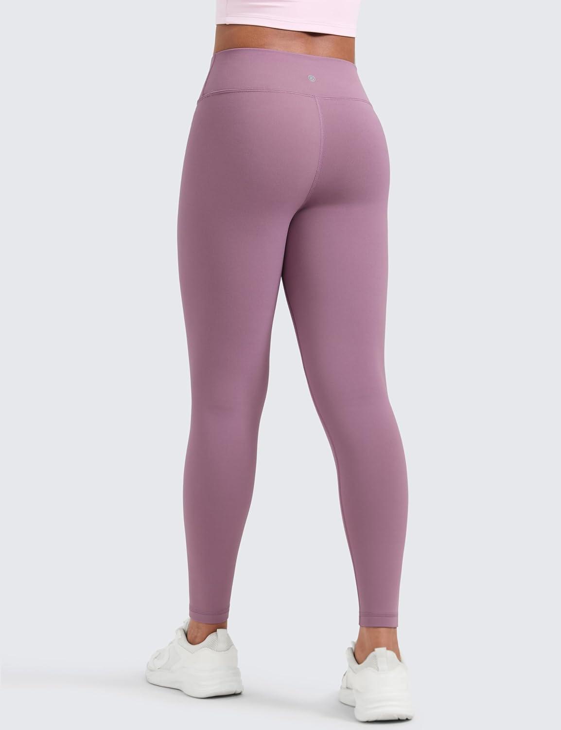 imageCRZ YOGA Girls Fleece Lined Full Length Leggings Matte Casual Athletic Thermal High Waist Pants Winter Warm Kids TeenLight Lavender
