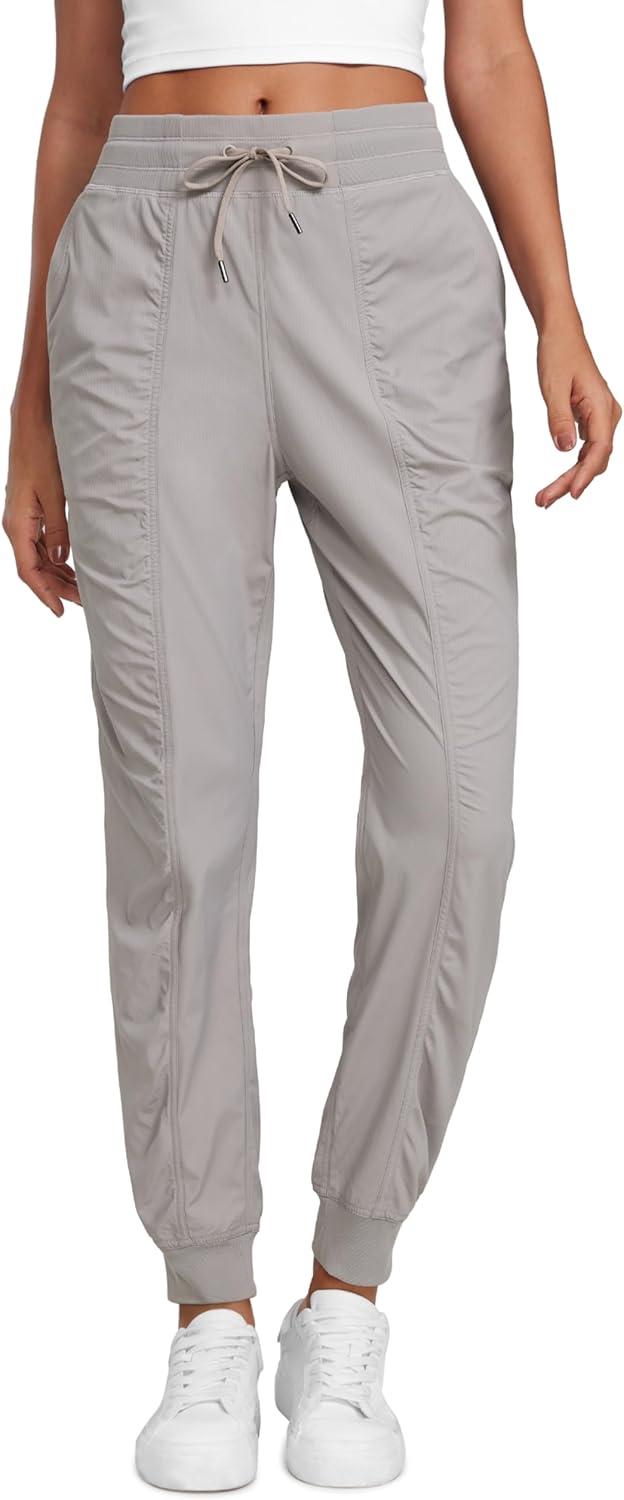 imageCRZ YOGA Lightweight Workout Joggers for Women 26quot285quot305quot Outdoor Running Casual Pants with PocketsDark Chrome