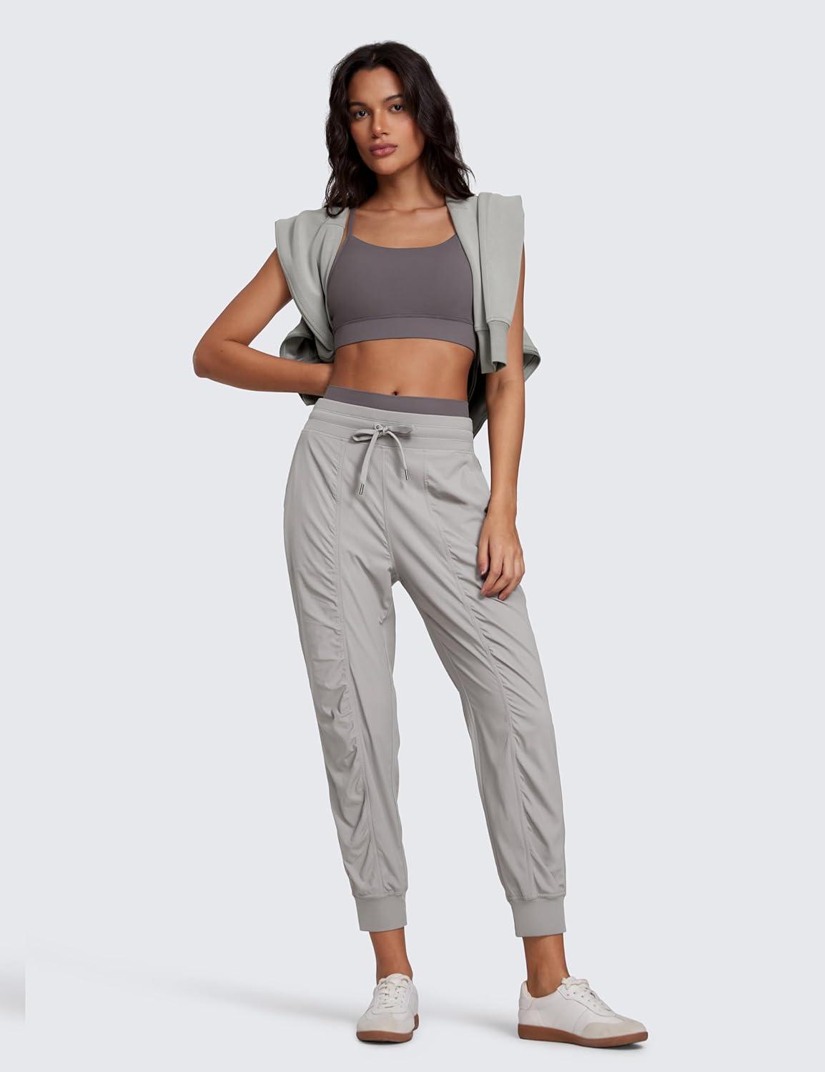 imageCRZ YOGA Lightweight Workout Joggers for Women 26quot285quot305quot Outdoor Running Casual Pants with PocketsDark Chrome