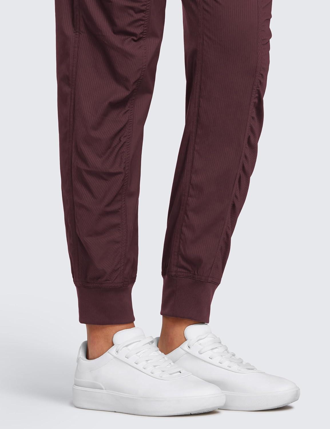 imageCRZ YOGA Lightweight Workout Joggers for Women 26quot285quot305quot Outdoor Running Casual Pants with PocketsDark Russet