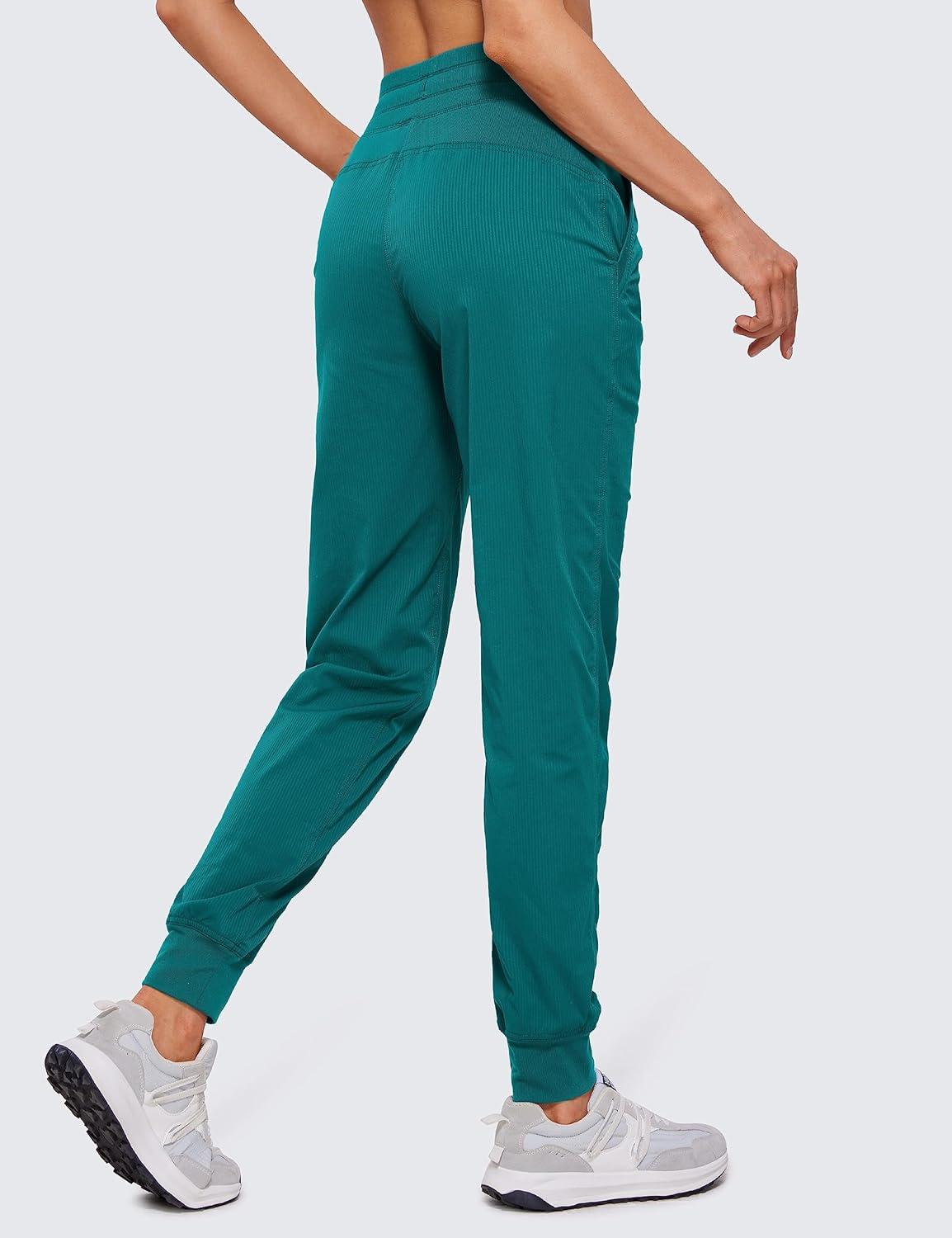 imageCRZ YOGA Lightweight Workout Joggers for Women 26quot285quot305quot Outdoor Running Casual Pants with PocketsGreen Jade