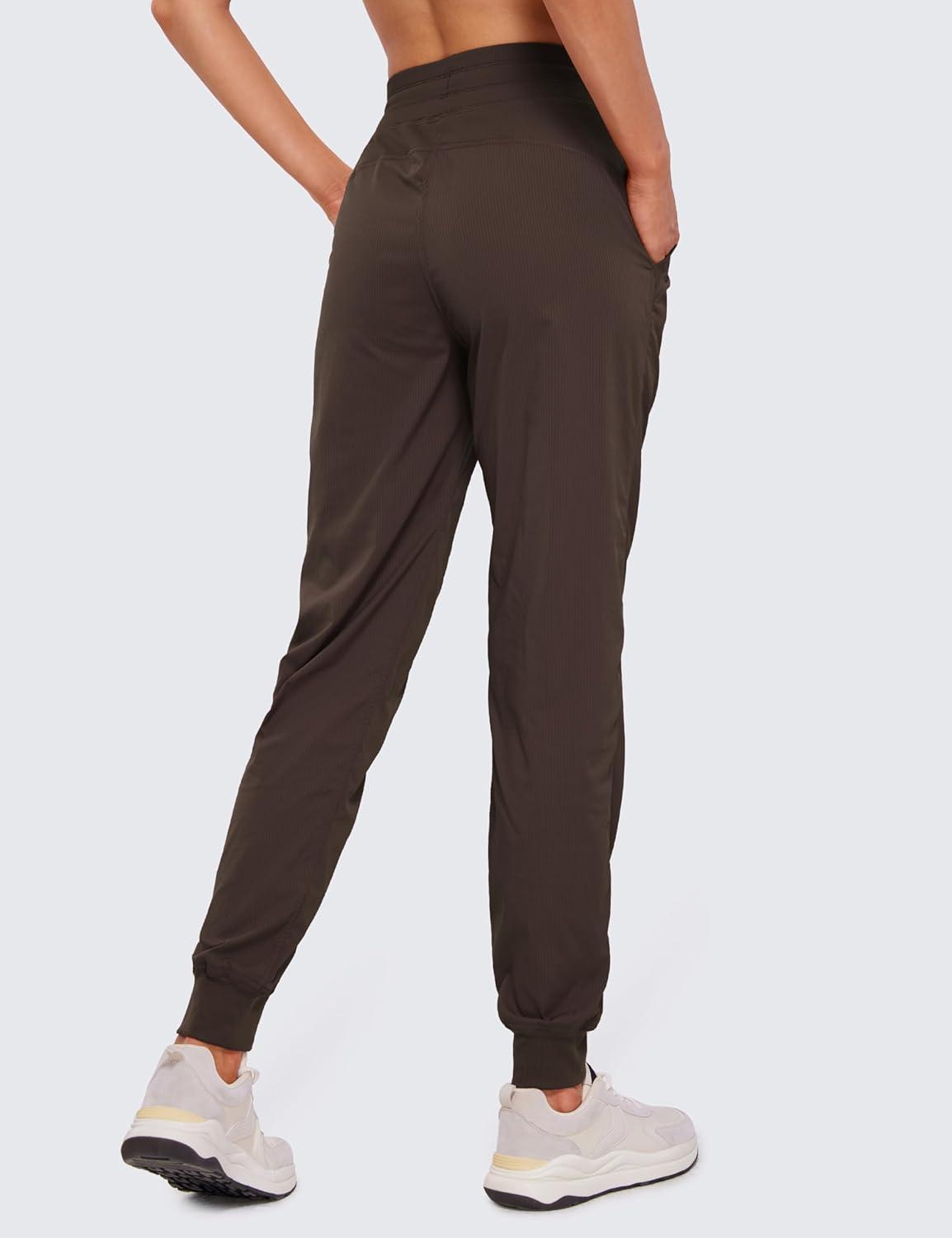 imageCRZ YOGA Lightweight Workout Joggers for Women 26quot285quot305quot Outdoor Running Casual Pants with PocketsHot Fudge Brown