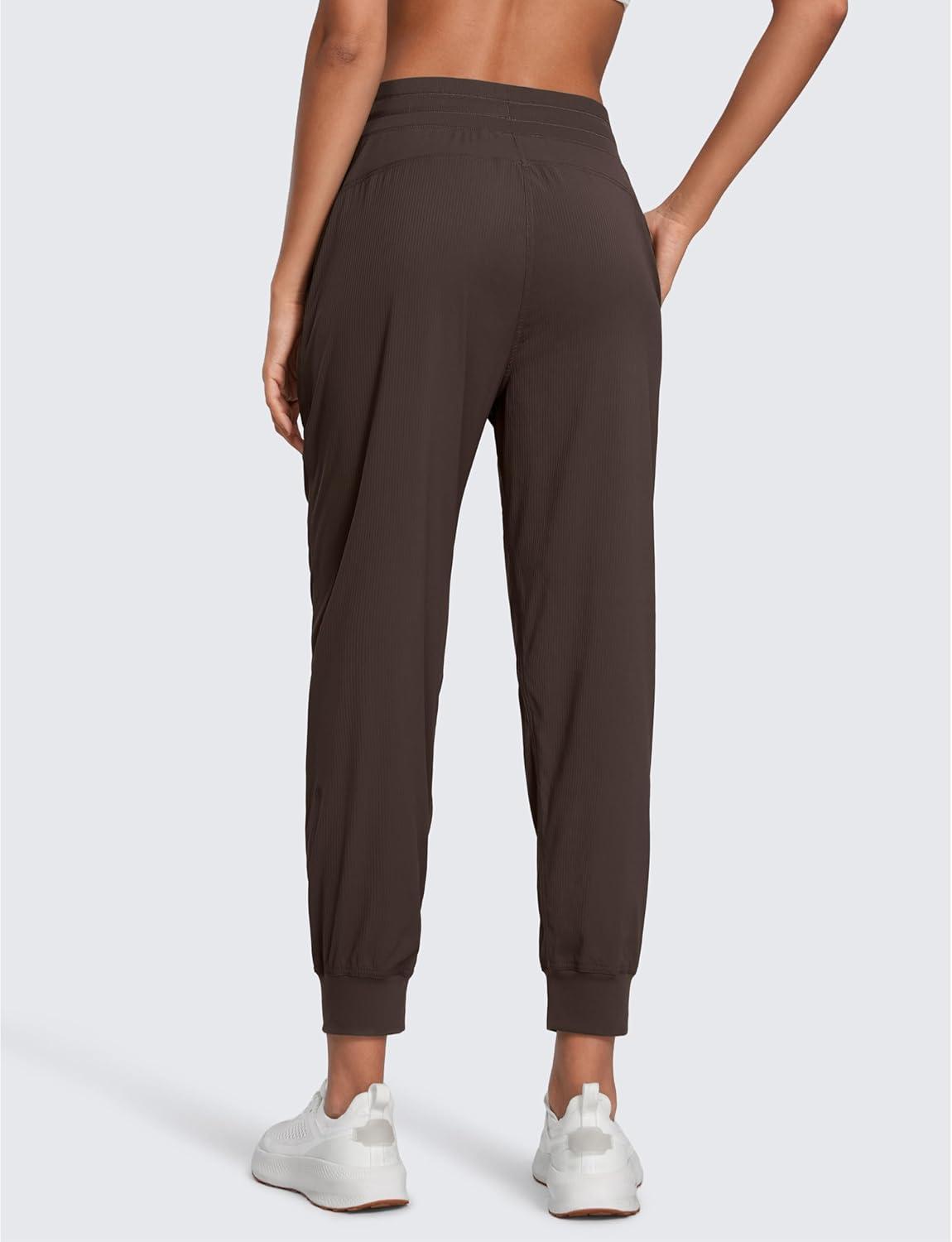 imageCRZ YOGA Lightweight Workout Joggers for Women 26quot285quot305quot Outdoor Running Casual Pants with PocketsHot Fudge Brown