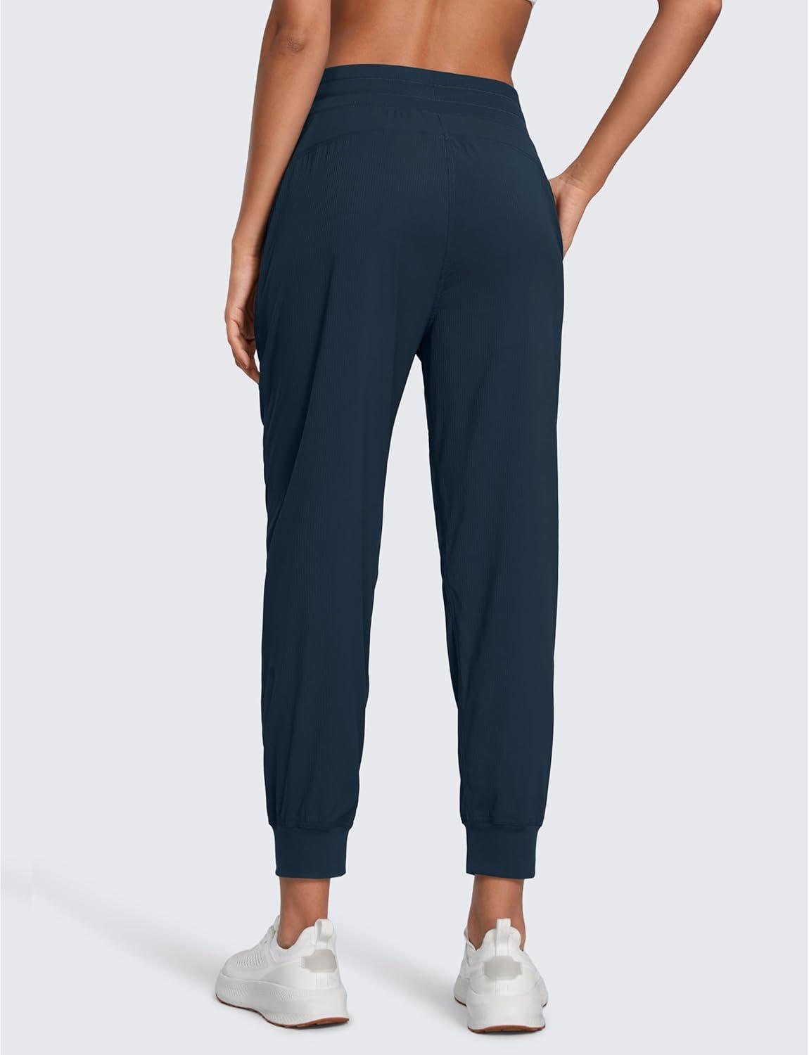 imageCRZ YOGA Lightweight Workout Joggers for Women 26quot285quot305quot Outdoor Running Casual Pants with PocketsInk Blue