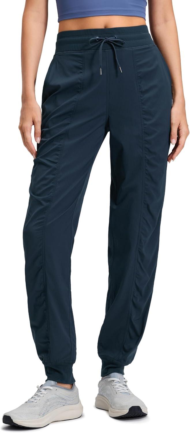 imageCRZ YOGA Lightweight Workout Joggers for Women 26quot285quot305quot Outdoor Running Casual Pants with PocketsInk Blue