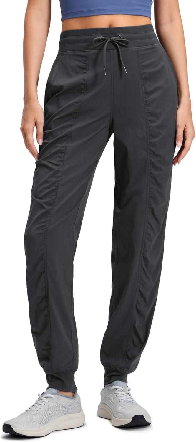 imageCRZ YOGA Lightweight Workout Joggers for Women 26quot285quot305quot Outdoor Running Casual Pants with PocketsInk Gray