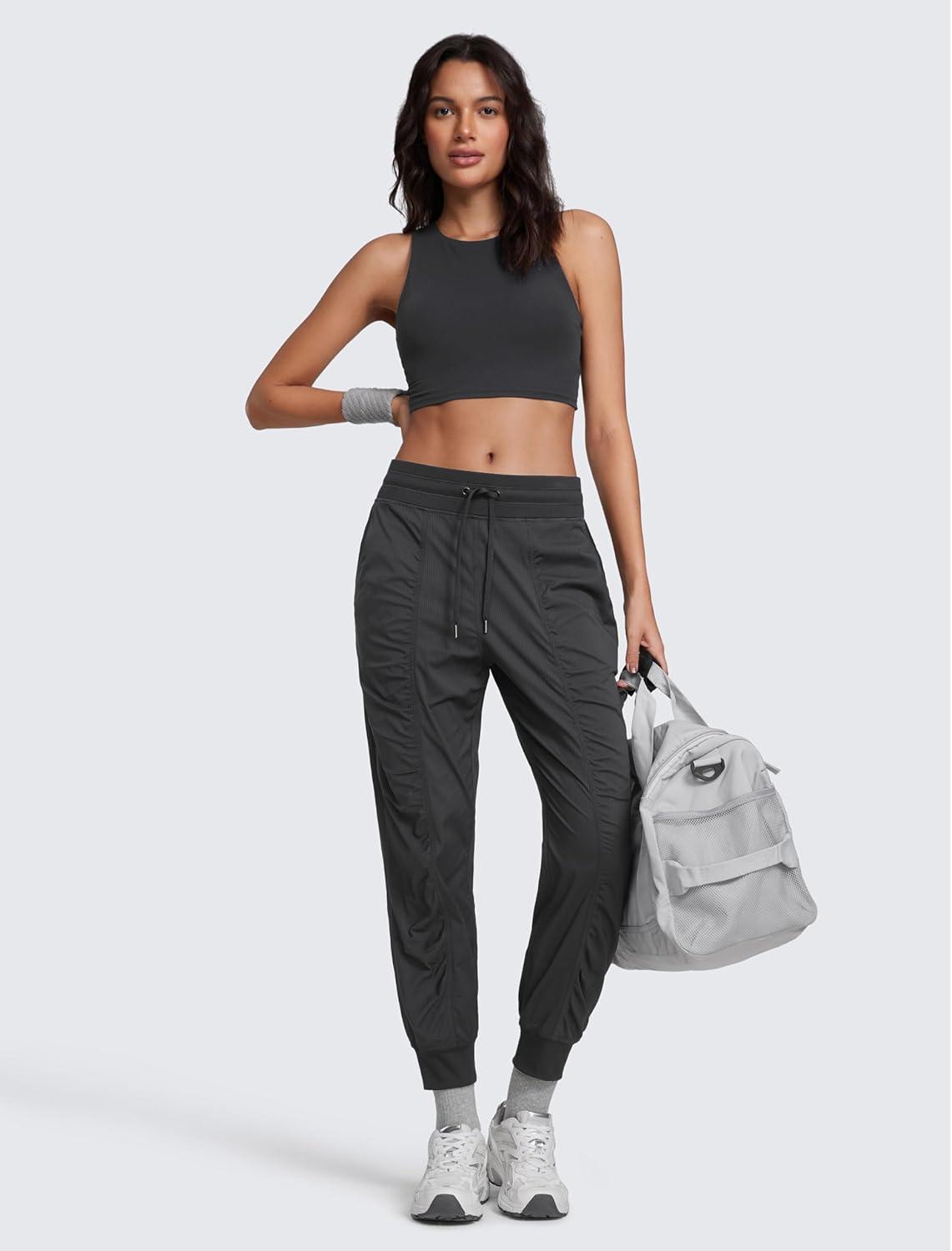 imageCRZ YOGA Lightweight Workout Joggers for Women 26quot285quot305quot Outdoor Running Casual Pants with PocketsInk Gray