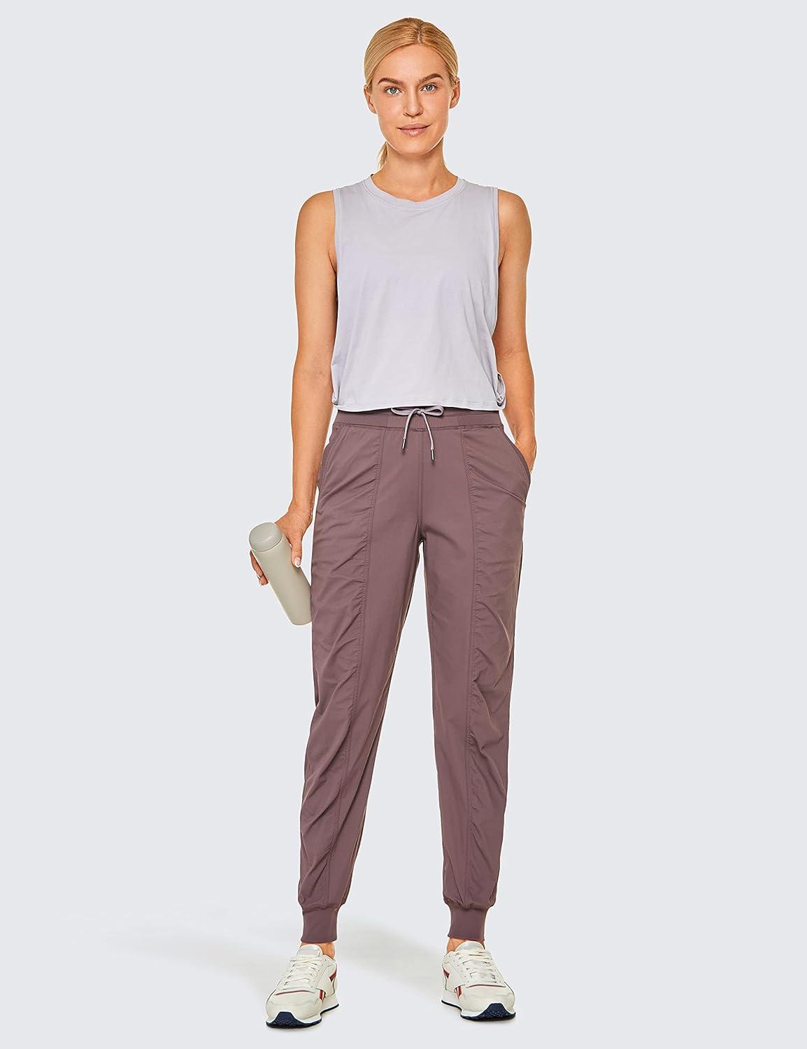 imageCRZ YOGA Lightweight Workout Joggers for Women 26quot285quot305quot Outdoor Running Casual Pants with PocketsMauve