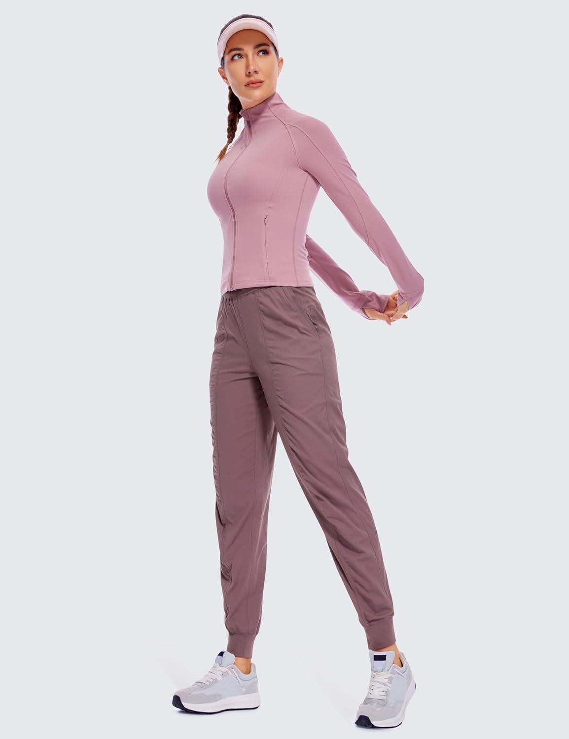 imageCRZ YOGA Lightweight Workout Joggers for Women 26quot285quot305quot Outdoor Running Casual Pants with PocketsMauve