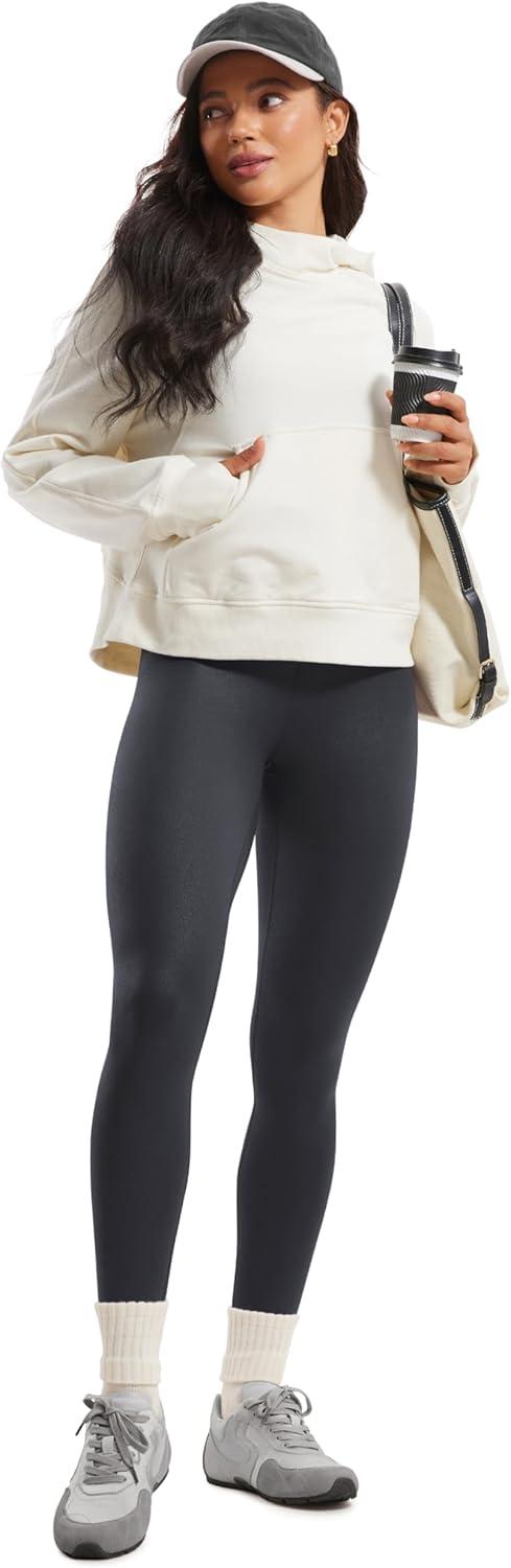 imageCRZ YOGA Matte Faux Leather Leggings 25quot Butterluxe High Waisted Stretch Ankle Leather Pants for Women Pleather TightsFaux Leather Mysterious Grey Foil