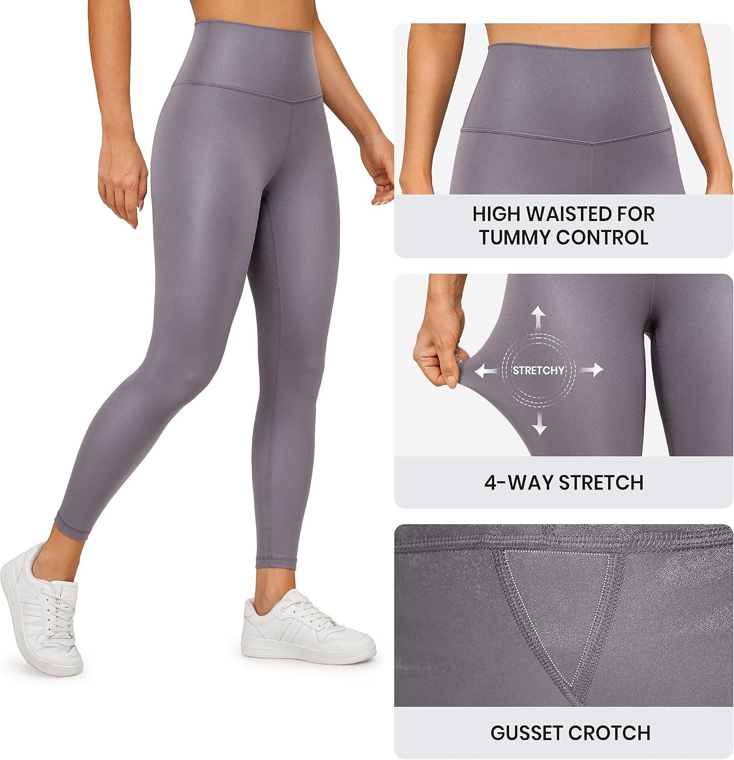 imageCRZ YOGA Matte Faux Leather Leggings 25quot Butterluxe High Waisted Stretch Ankle Leather Pants for Women Pleather TightsTornado Grey Classic Pattern