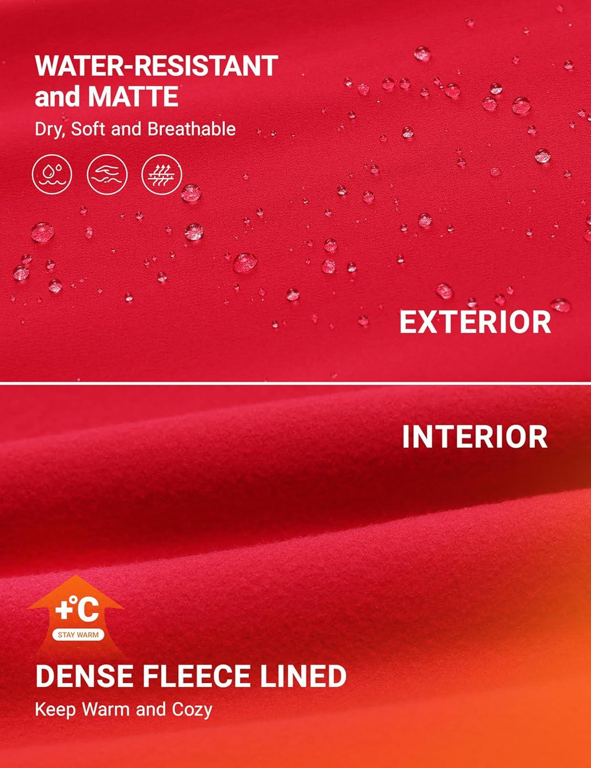 imageCRZ YOGA Matte Fleece Lined Athletic Leggings Pockets 28quot Water Resistant Hiking Casual Workout Womens Thermal PantsAurora Red