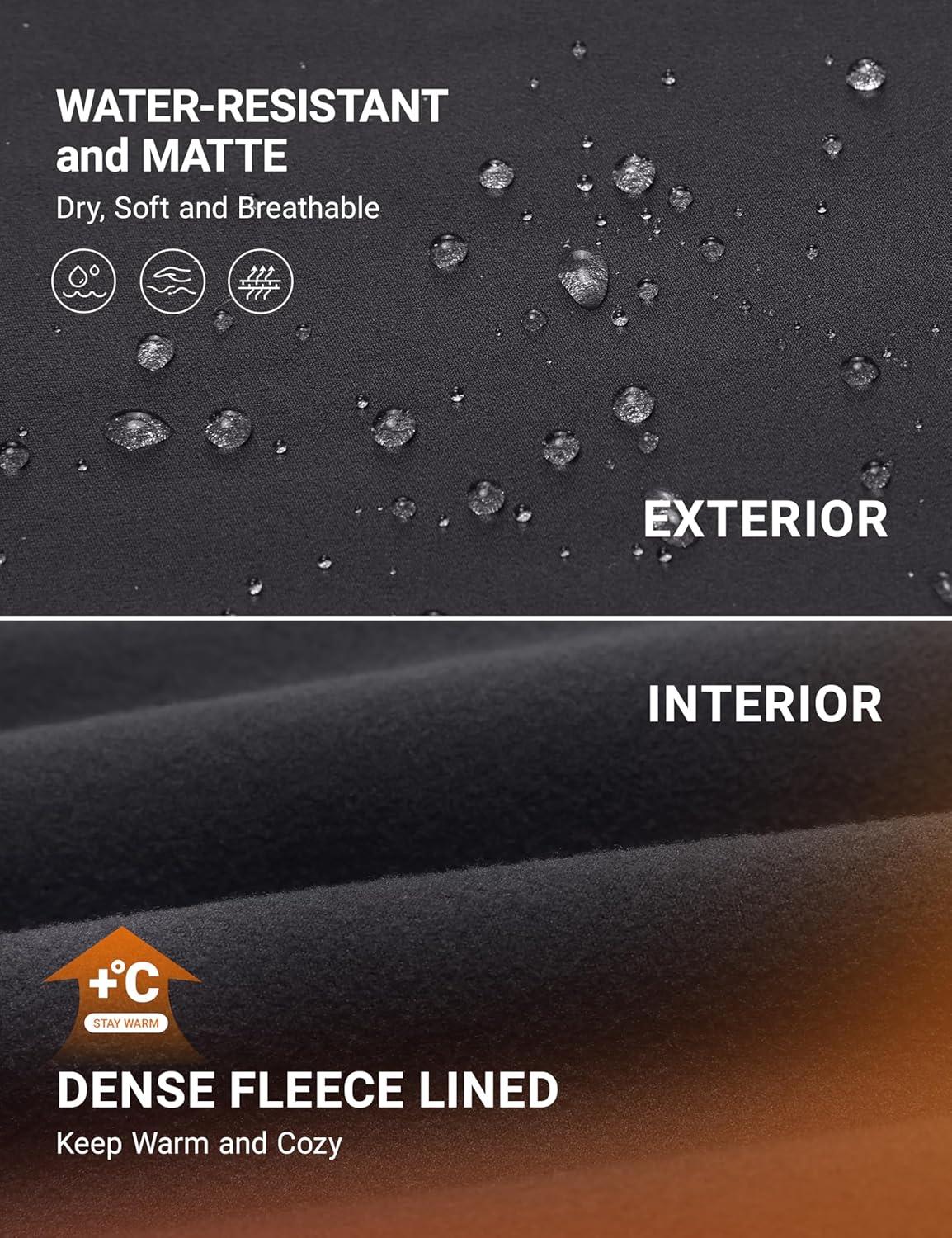 imageCRZ YOGA Matte Fleece Lined Athletic Leggings Pockets 28quot Water Resistant Hiking Casual Workout Womens Thermal PantsMysterious Grey