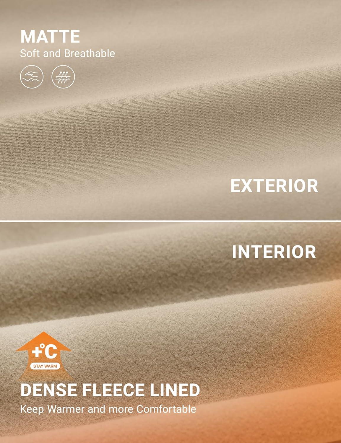 imageCRZ YOGA Matte Fleece Lined Leggings 25 Thermal Casual Lounge Workout Womens Yoga High Waisted Pants Winter WarmOak