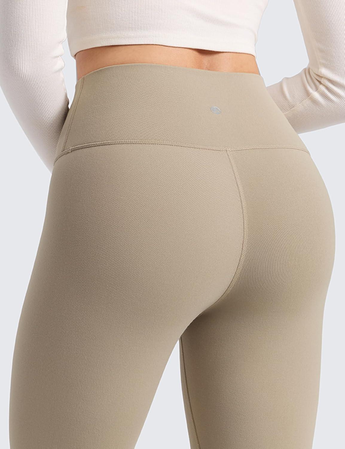 imageCRZ YOGA Matte Fleece Lined Leggings 25 Thermal Casual Lounge Workout Womens Yoga High Waisted Pants Winter WarmOak