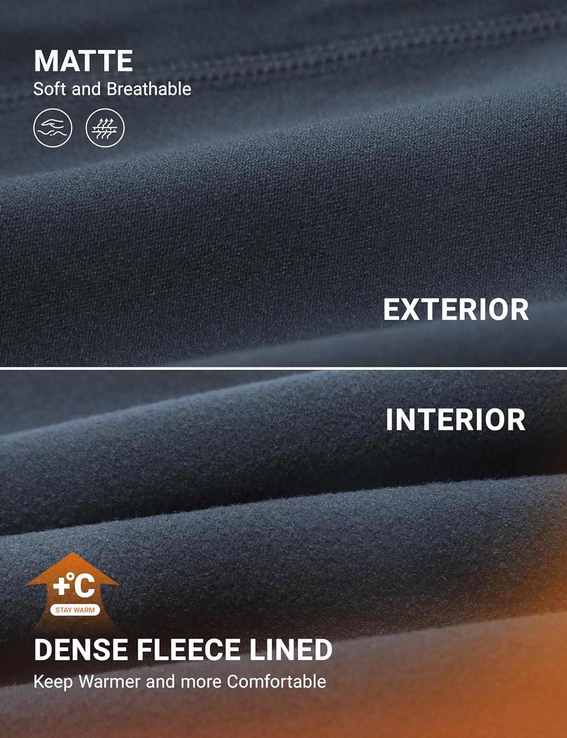 imageCRZ YOGA Matte Fleece Lined Leggings 25 Thermal Casual Lounge Workout Womens Yoga High Waisted Pants Winter WarmTrue Navy